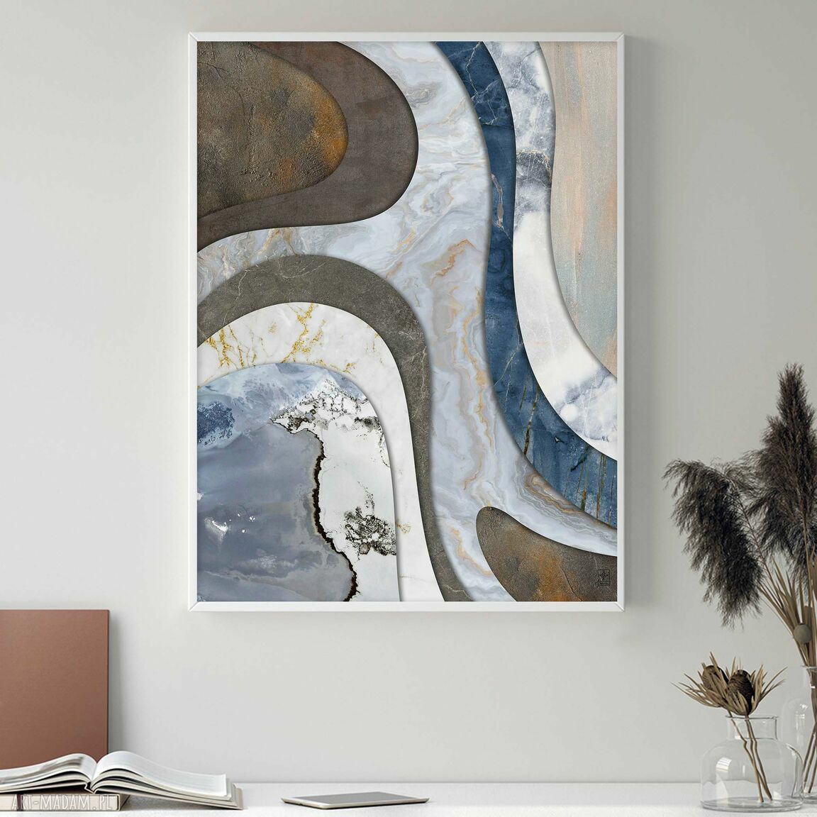 Zestaw plakatów 30x40 cm - abstrakcja geometryczna Kamień i fale 52 (2 szt.)