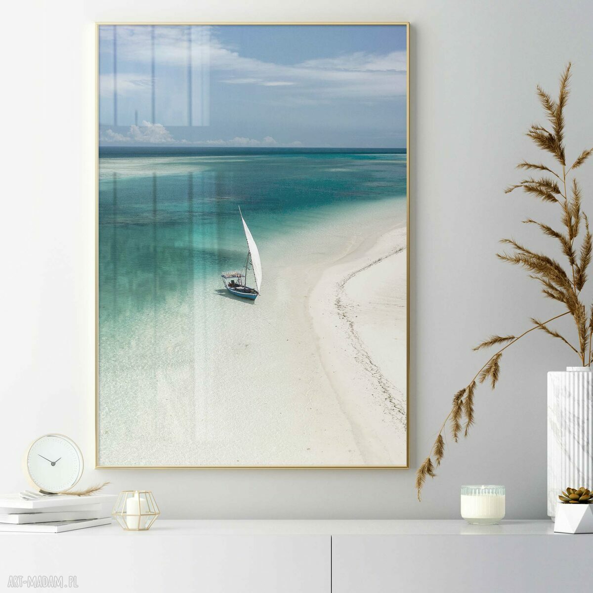 Zestaw plakatów 61x91 cm Egzotyczne widoki - plaża i palmy (2 szt.)
