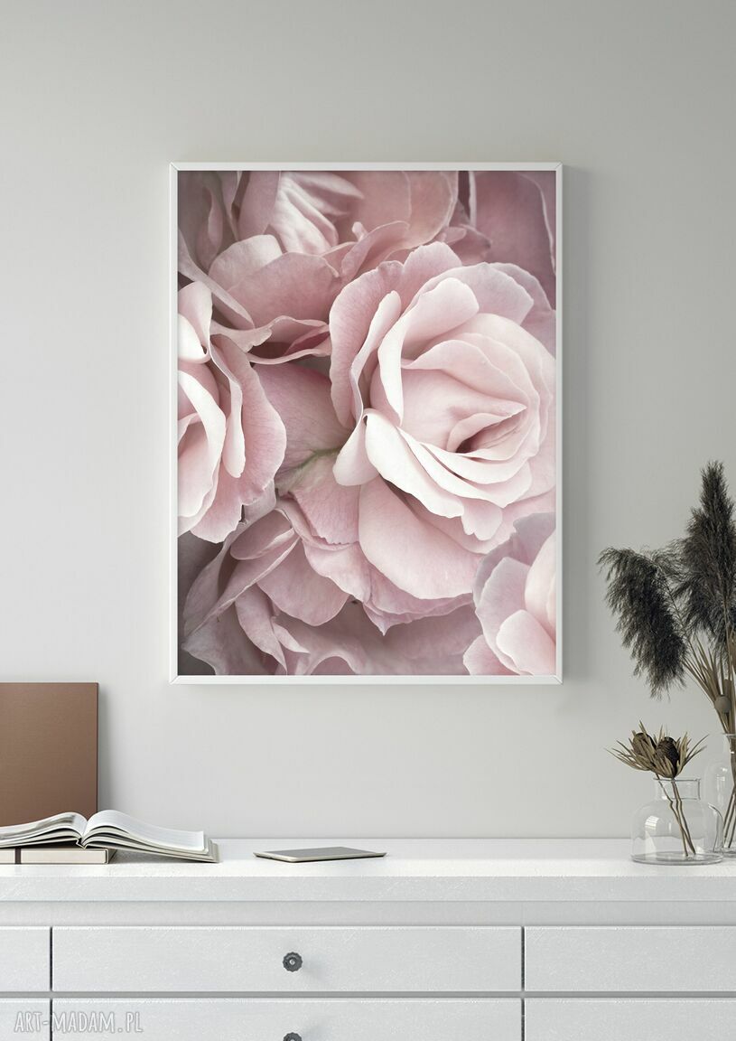 Zestaw plakatów 40x50 cm Róża i Magnolia - botaniczne dekoracje do salonu i sypialni (bez ram)
