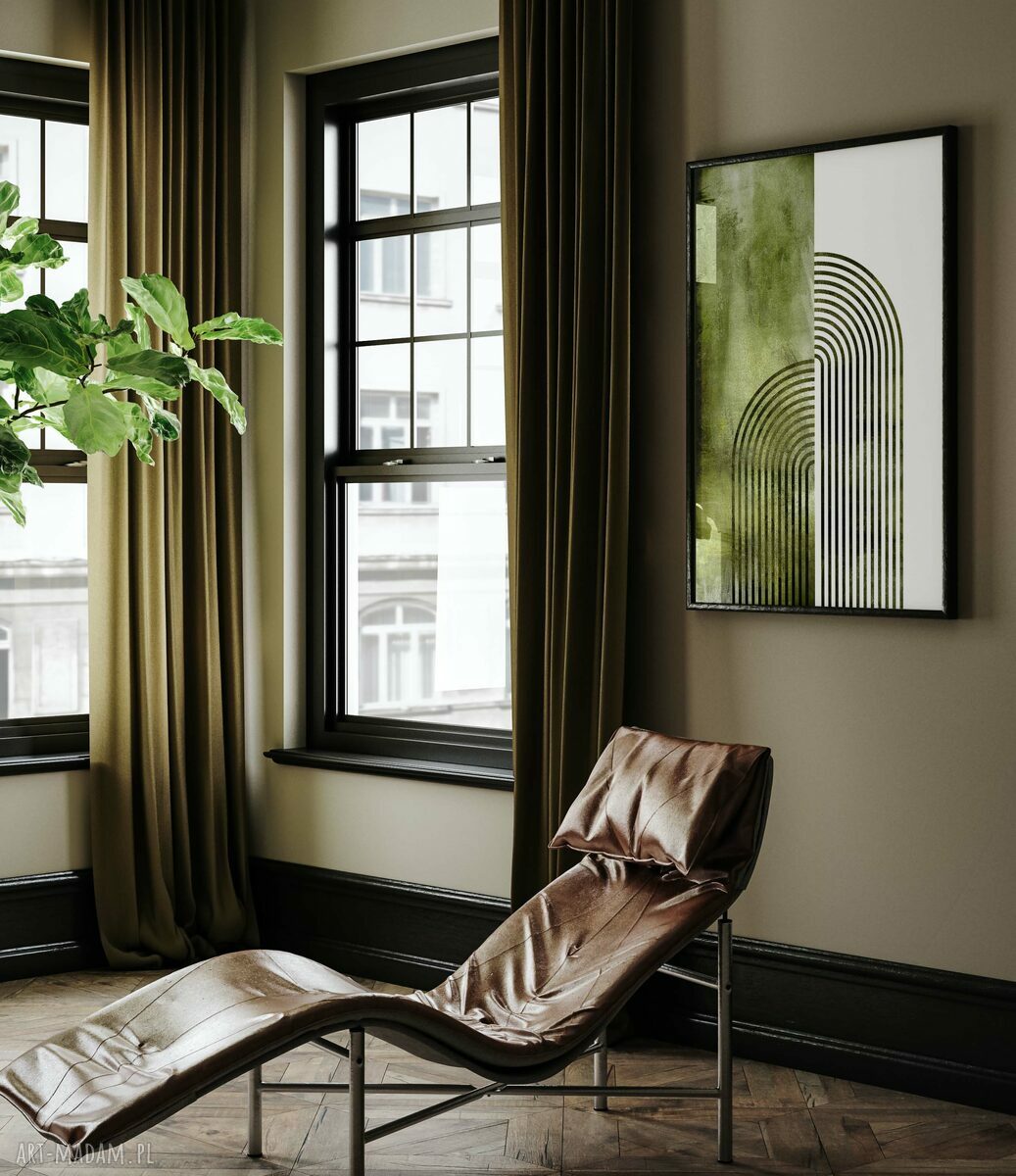 Zestaw 3 plakatów 30x40 cm boho w stylu Mid Century Modern (abstrakcja geometryczna)