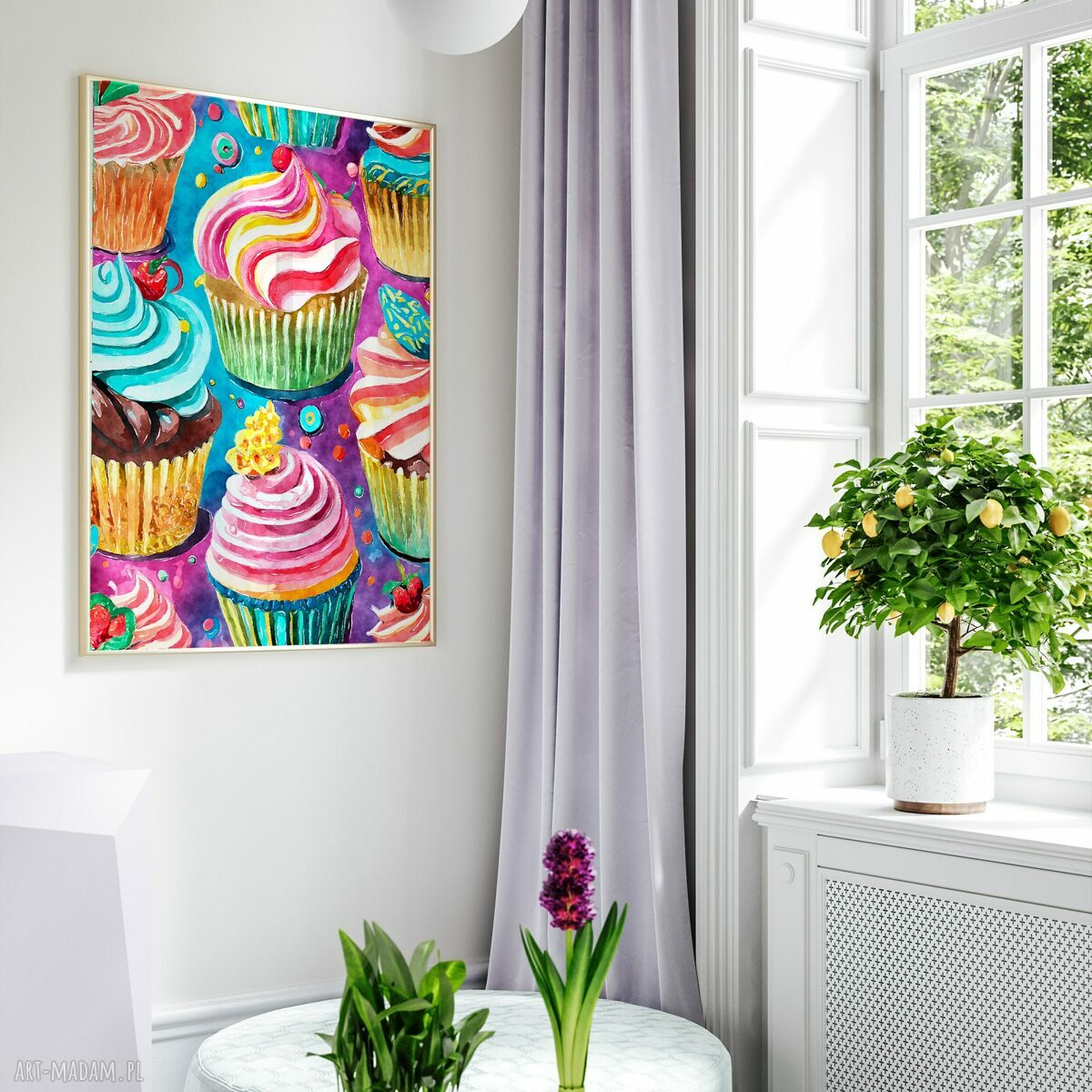 Zestaw plakatów 50x70 cm „Kolorowe słodkości” - 3 sztuki do kuchni dla dziewczynek (bez ram)