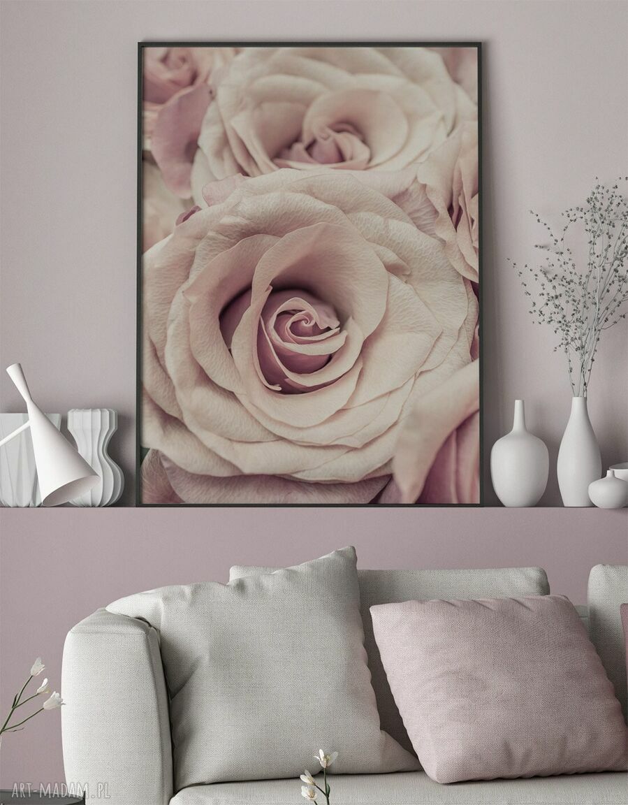 Zestaw plakatów 2x50x70 cm: Róże i Wieża Eiffla (bez ram)