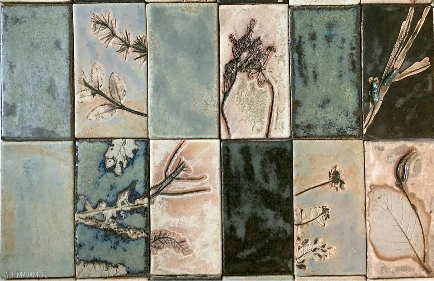 Zestaw płytek Secret Garden 25 - ceramiczny dekor ścienny z roślinami