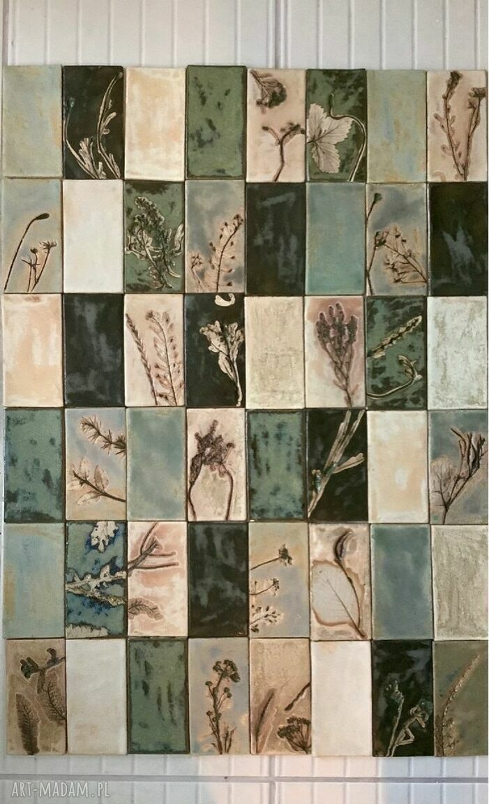 Zestaw płytek Secret Garden 25 - ceramiczny dekor ścienny z roślinami