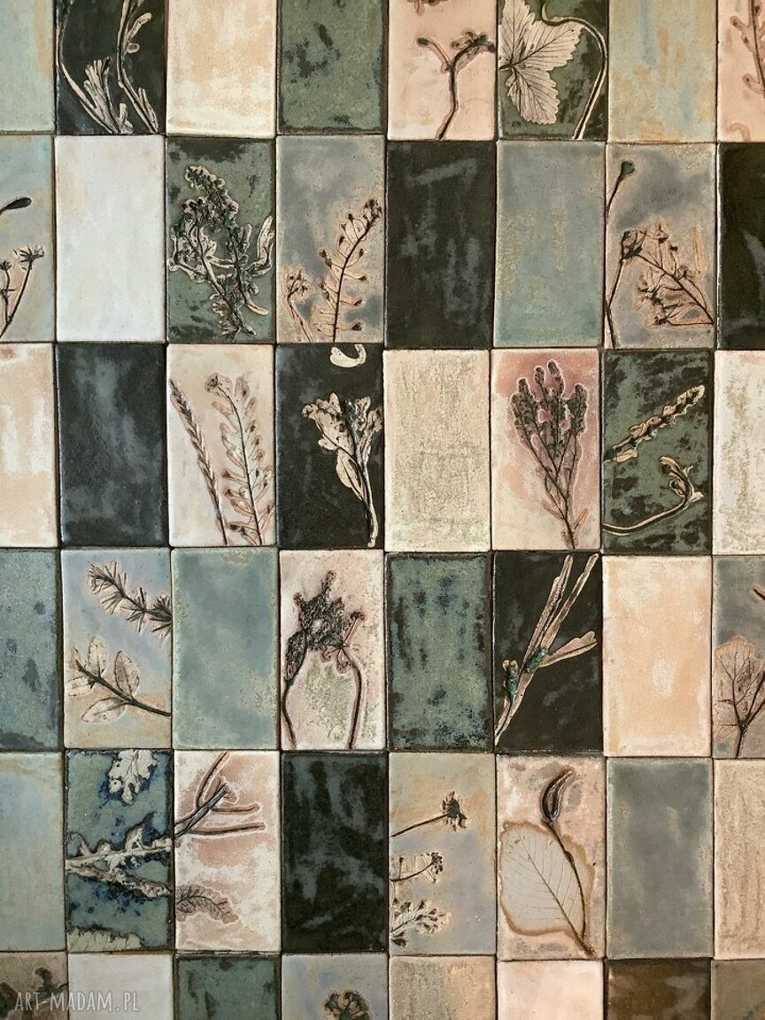 Zestaw płytek Secret Garden 25 - ceramiczny dekor ścienny z roślinami