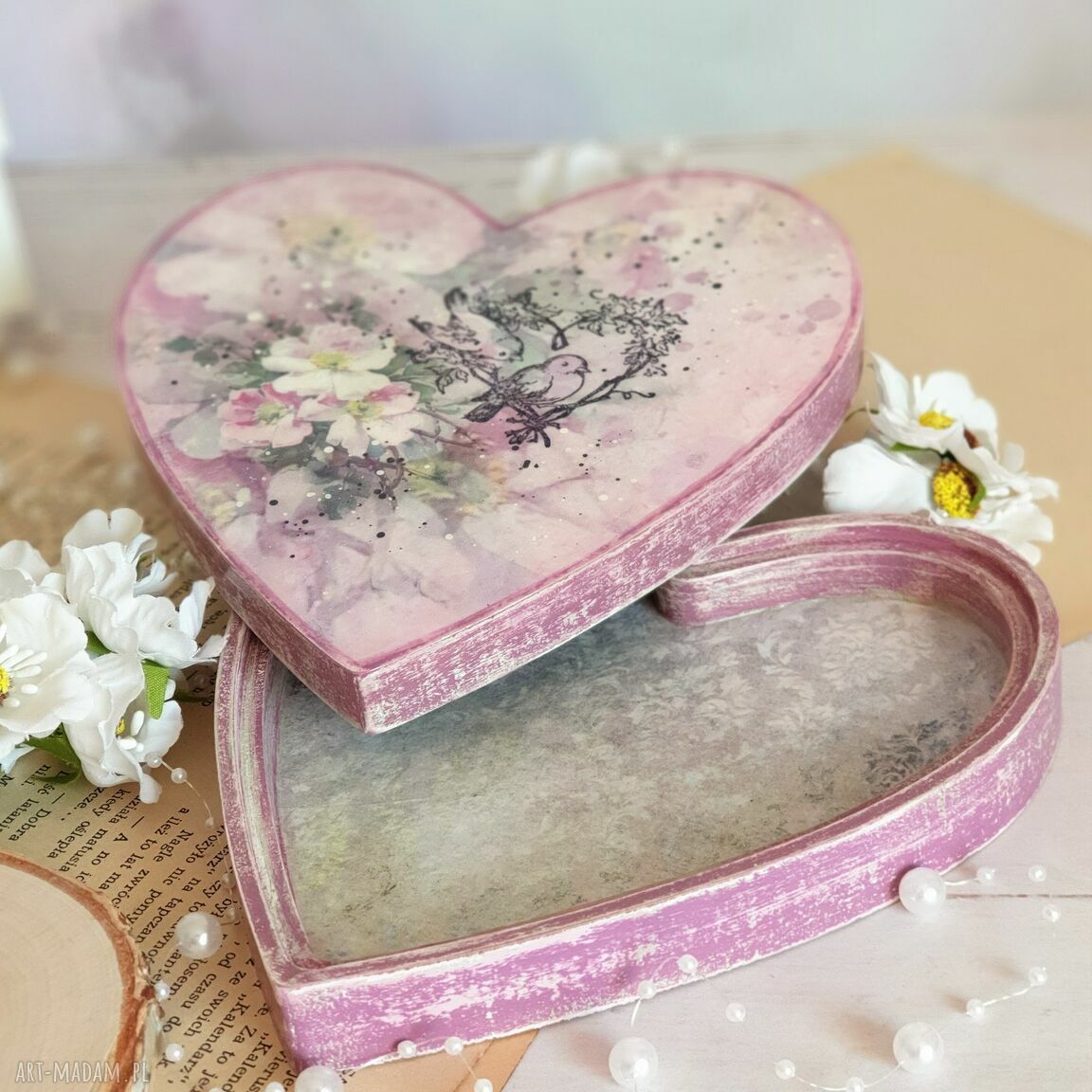 ślub: Zestaw prezentowy na ślub: pudełko i karteczka personalizowana Hand Made