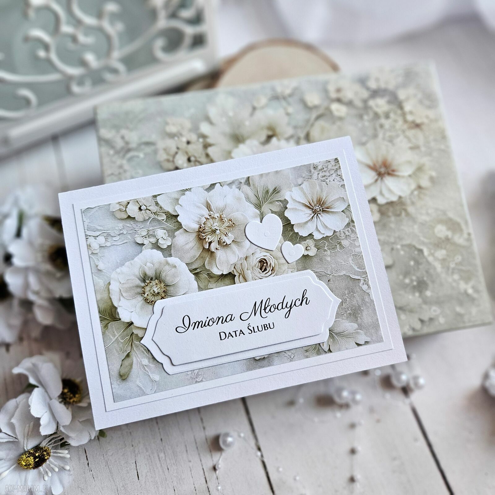 ślub: Zestaw prezentowy na ślub: pudełko, karteczka personalizowana Ręcznie