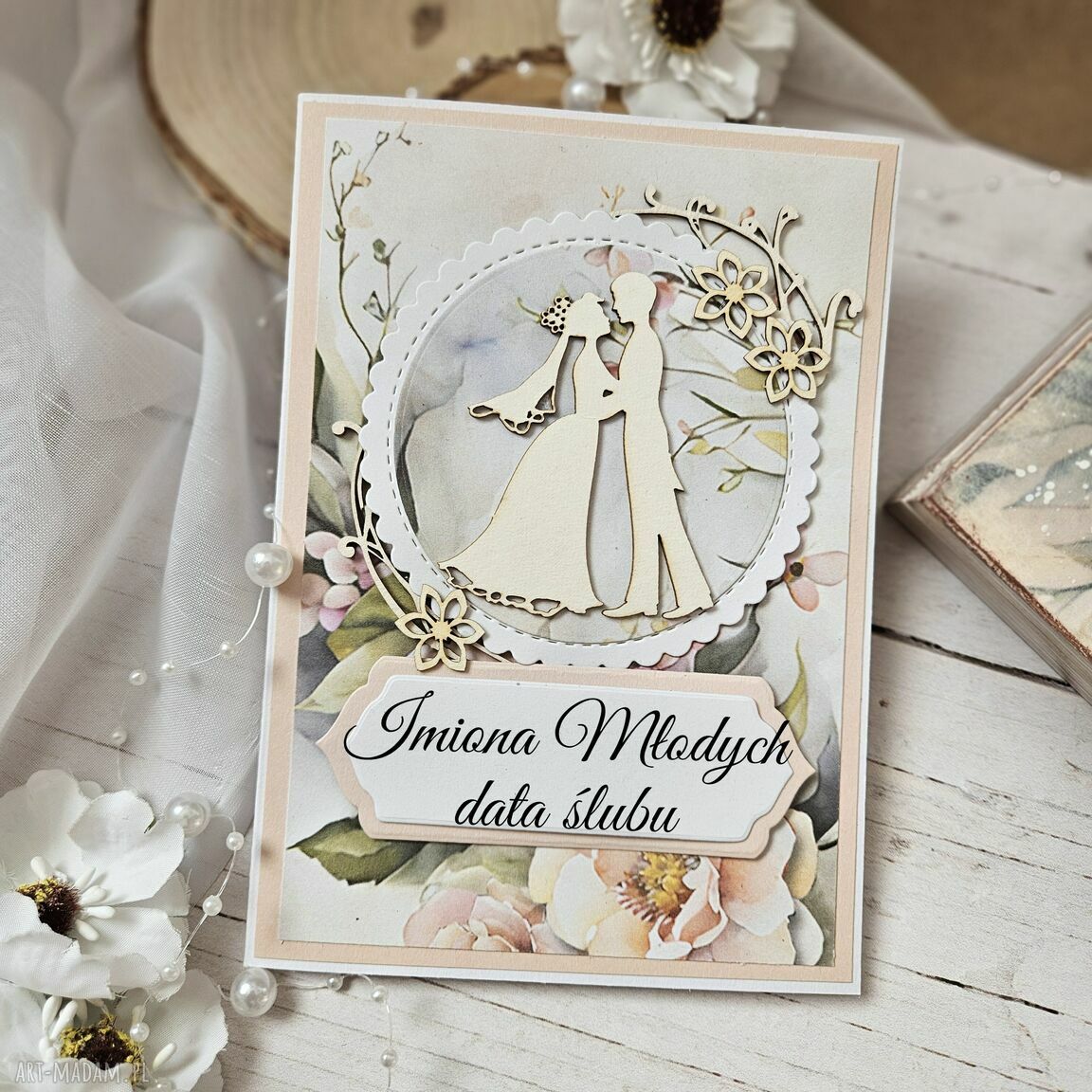 ślub: Zestaw prezentowy na ślub: pudełko, karteczka personalizowana, torebka