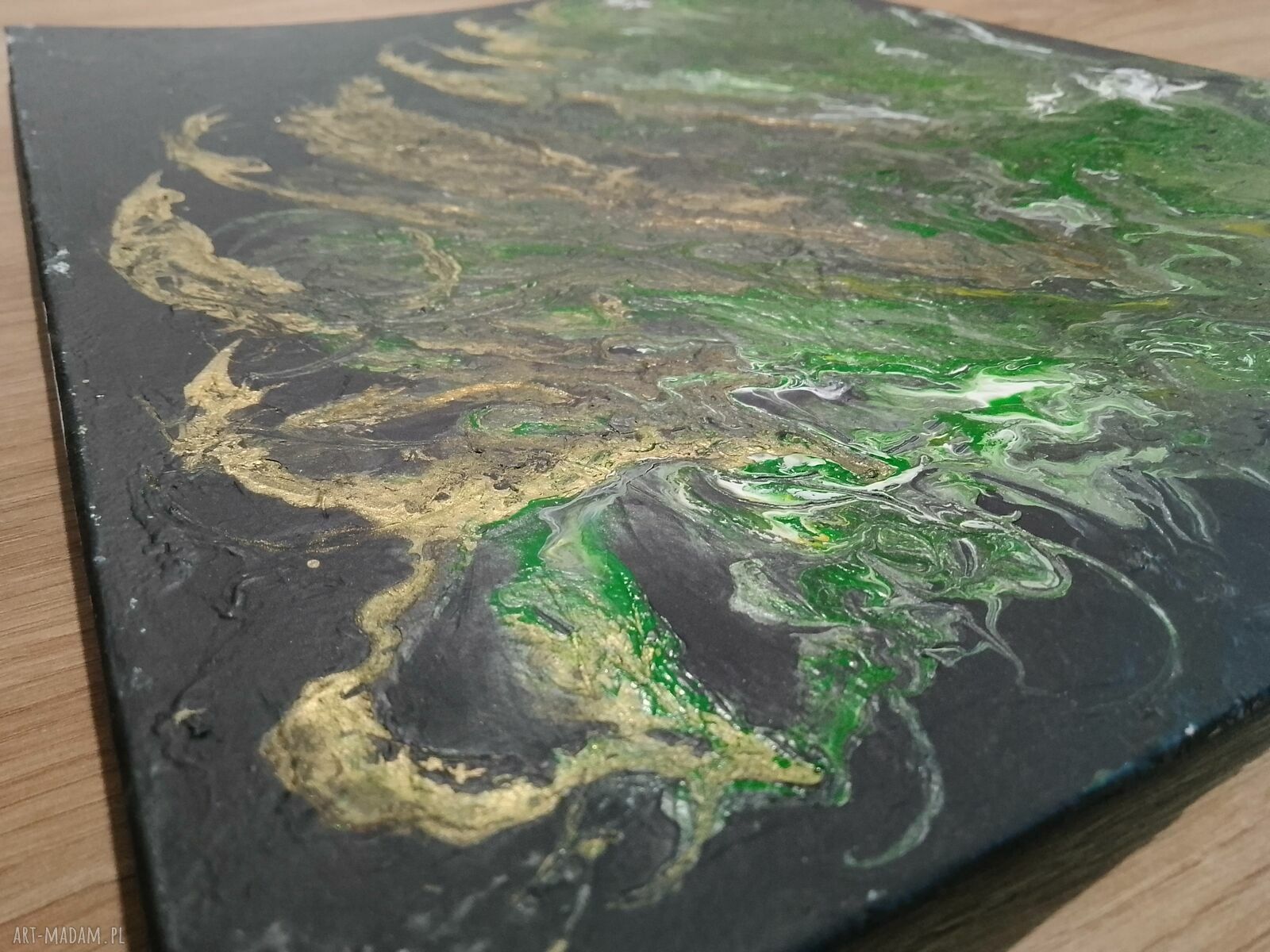 Dyptyk Pouring Mistyczny - 2x40x30 cm w ramie, ręcznie malowany obraz do salonu i sypialni