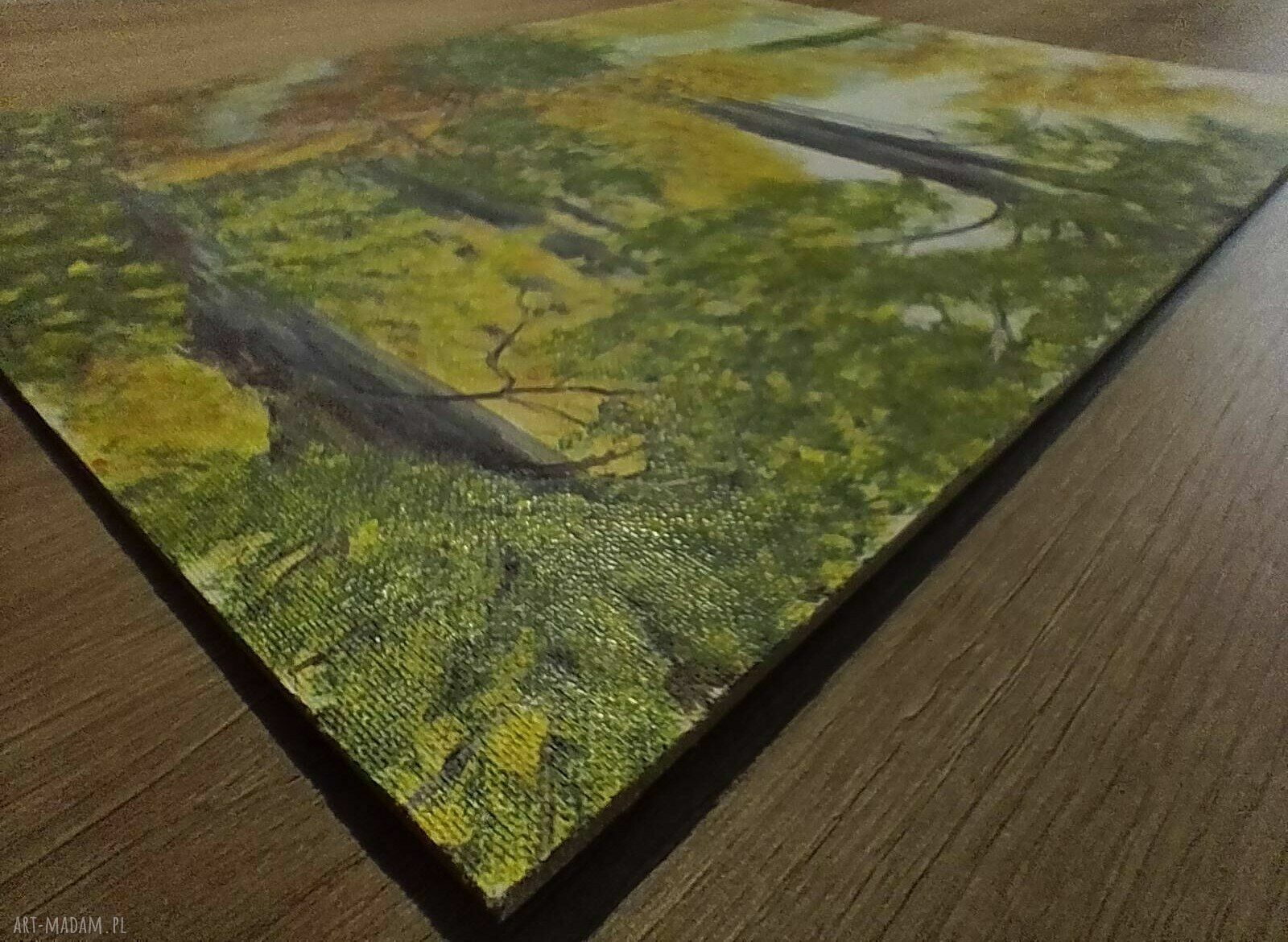 Tryptyk jesienny - ręcznie malowane obrazy akrylowe z ramami 3x40x30 cm
