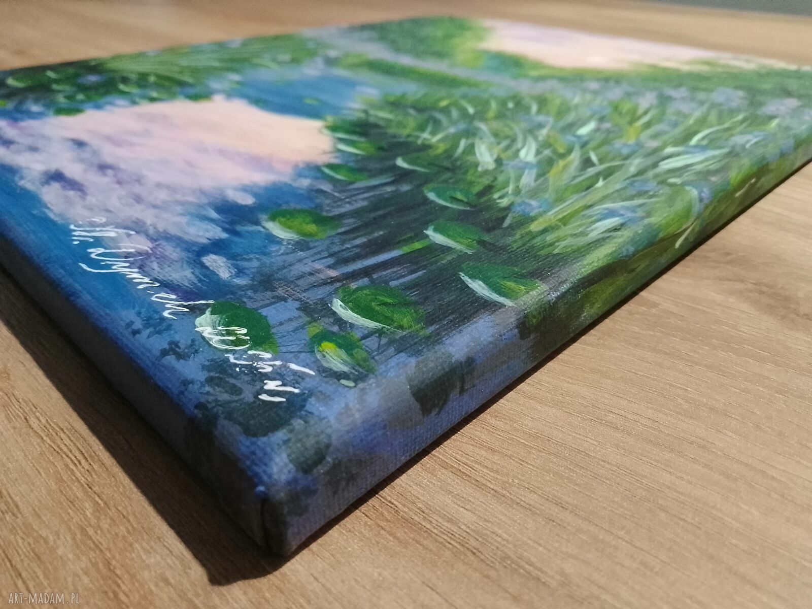 Dyptyk ręcznie malowany - niepowtarzalne barwy lasu 2x30x24 cm