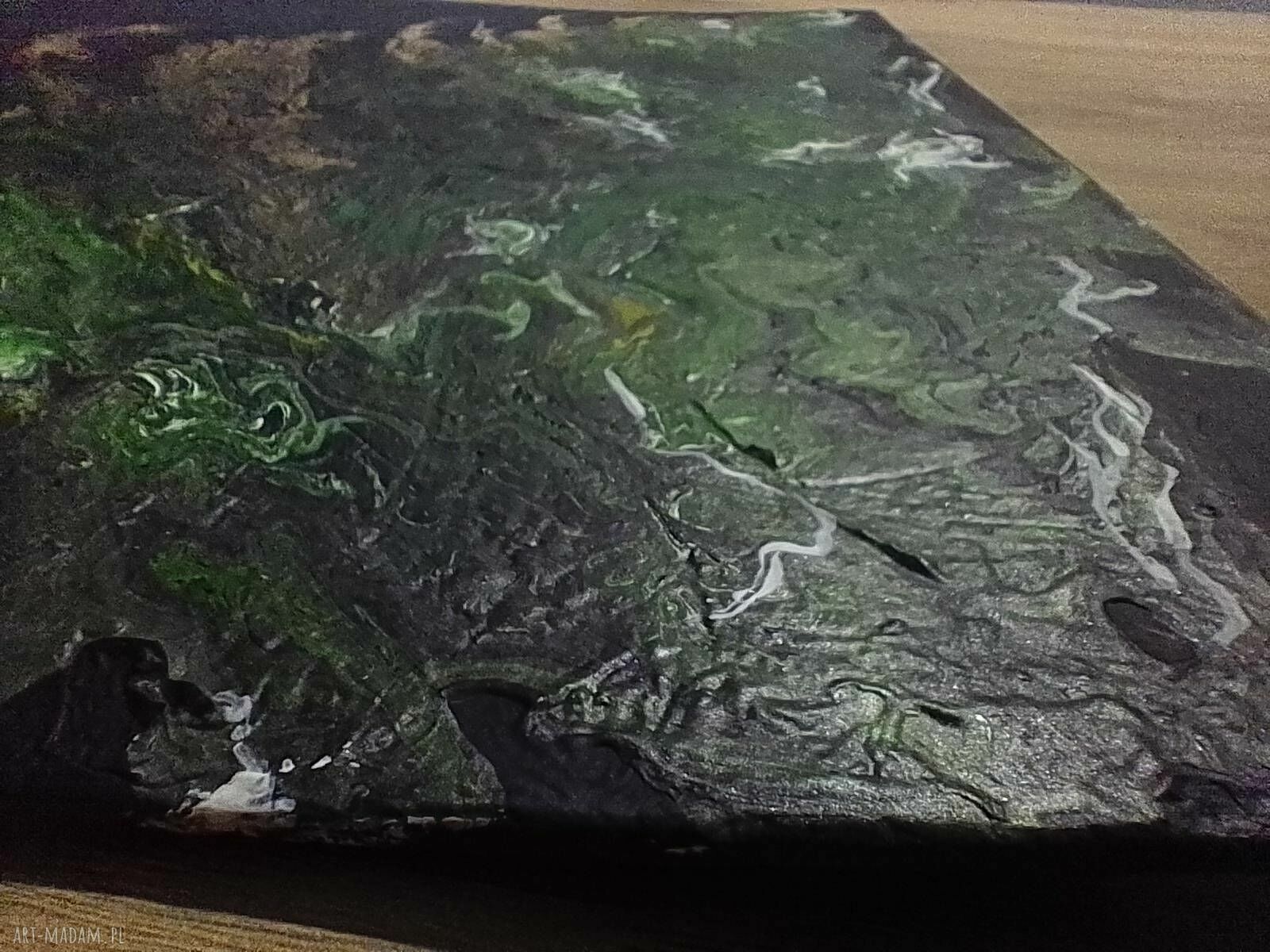 Dyptyk Pouring Mistyczny - 2x40x30 cm w ramie, ręcznie malowany obraz do salonu i sypialni