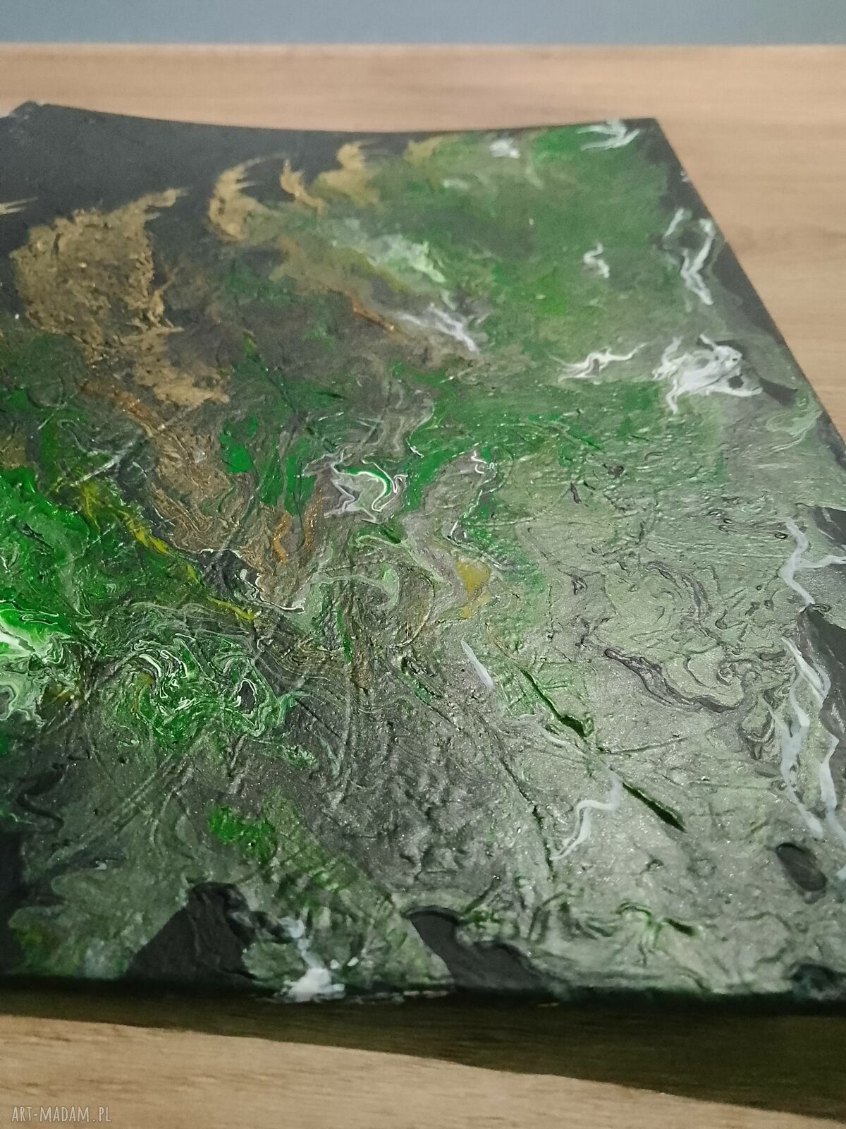 Dyptyk Pouring Mistyczny - 2x40x30 cm w ramie, ręcznie malowany obraz do salonu i sypialni