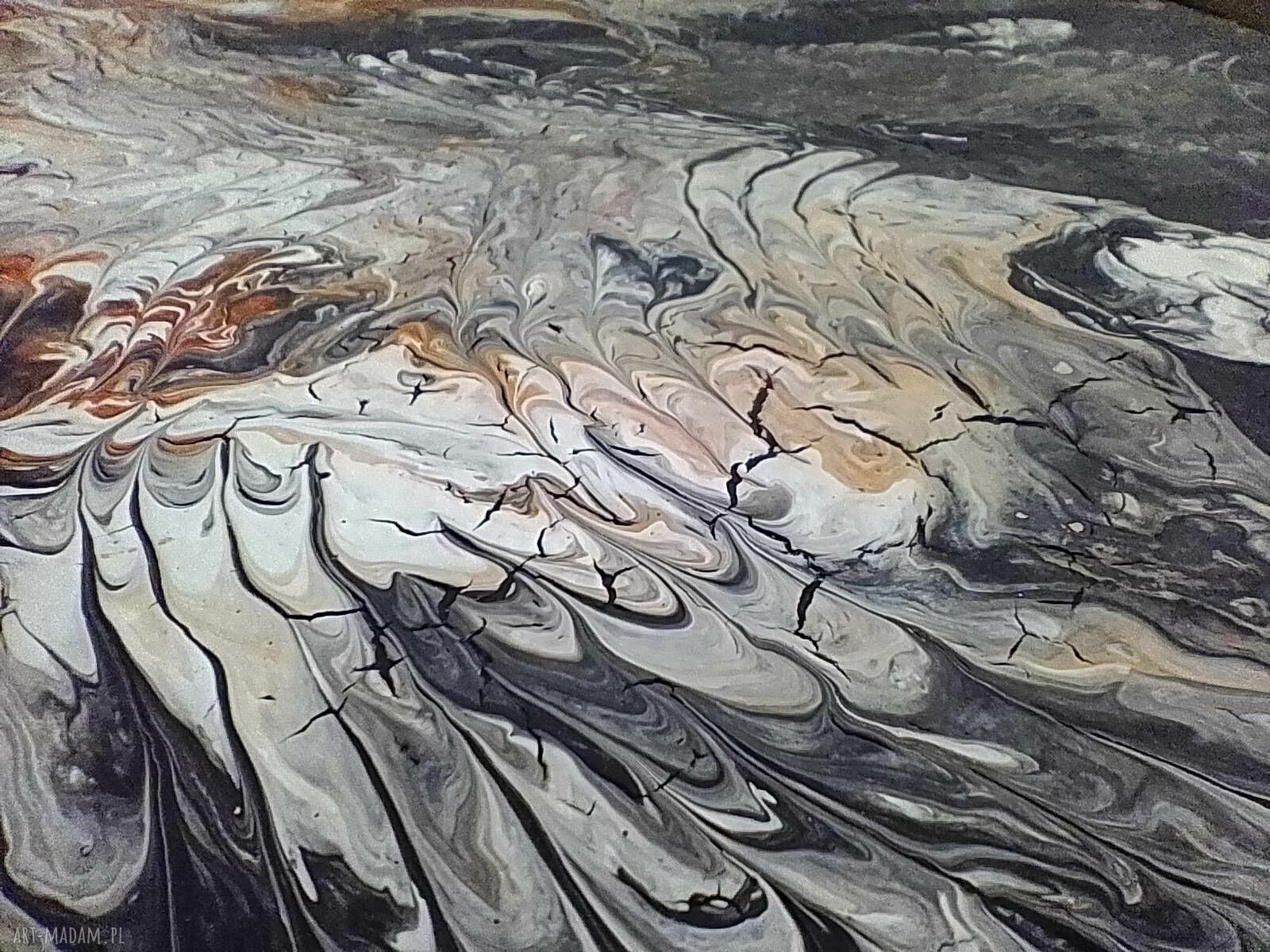Dyptyk Pouring Mistyczny - 2x40x30 cm w ramie, ręcznie malowany obraz do salonu i sypialni