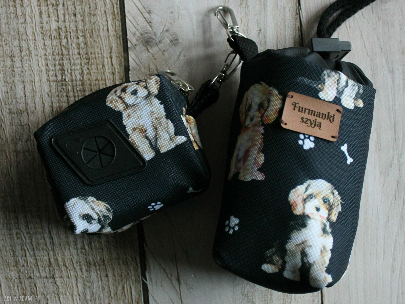 Saszetka na smaczki i woreczki dla psa Maltipoo - zestaw spacerowy