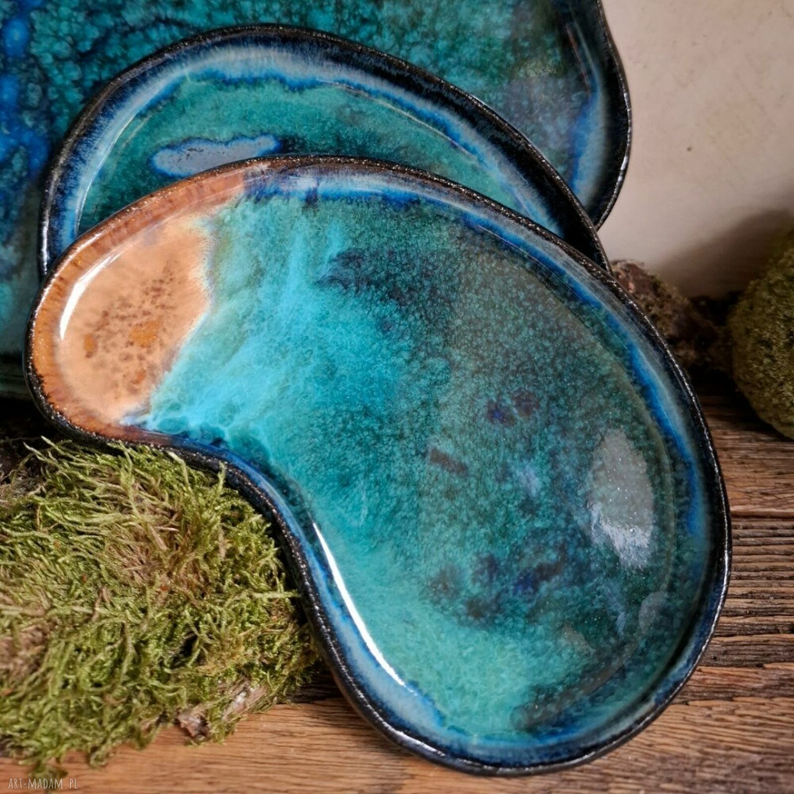 Ręcznie robiony ceramiczny zestaw do sushi Laguna
