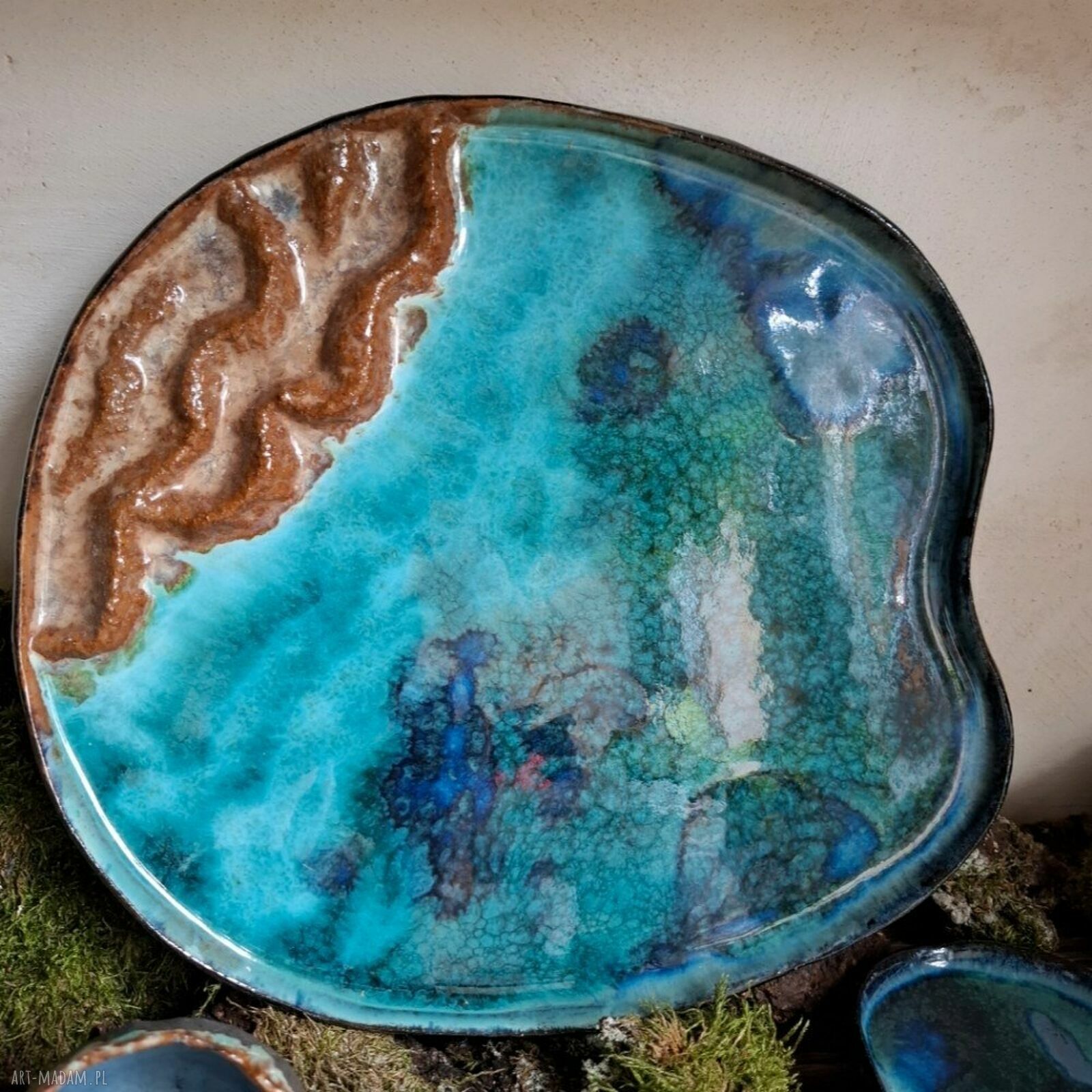 Ręcznie robiony ceramiczny zestaw do sushi Laguna