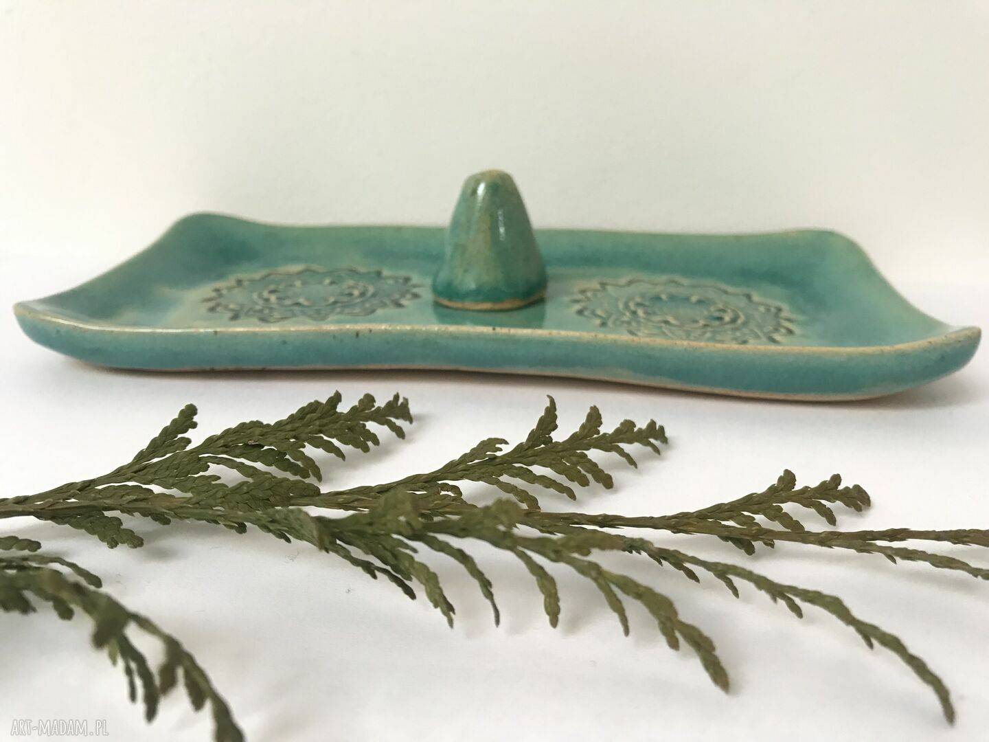 Zestaw talerzyk i stożek na kadzidełko - ceramiczna podstawka