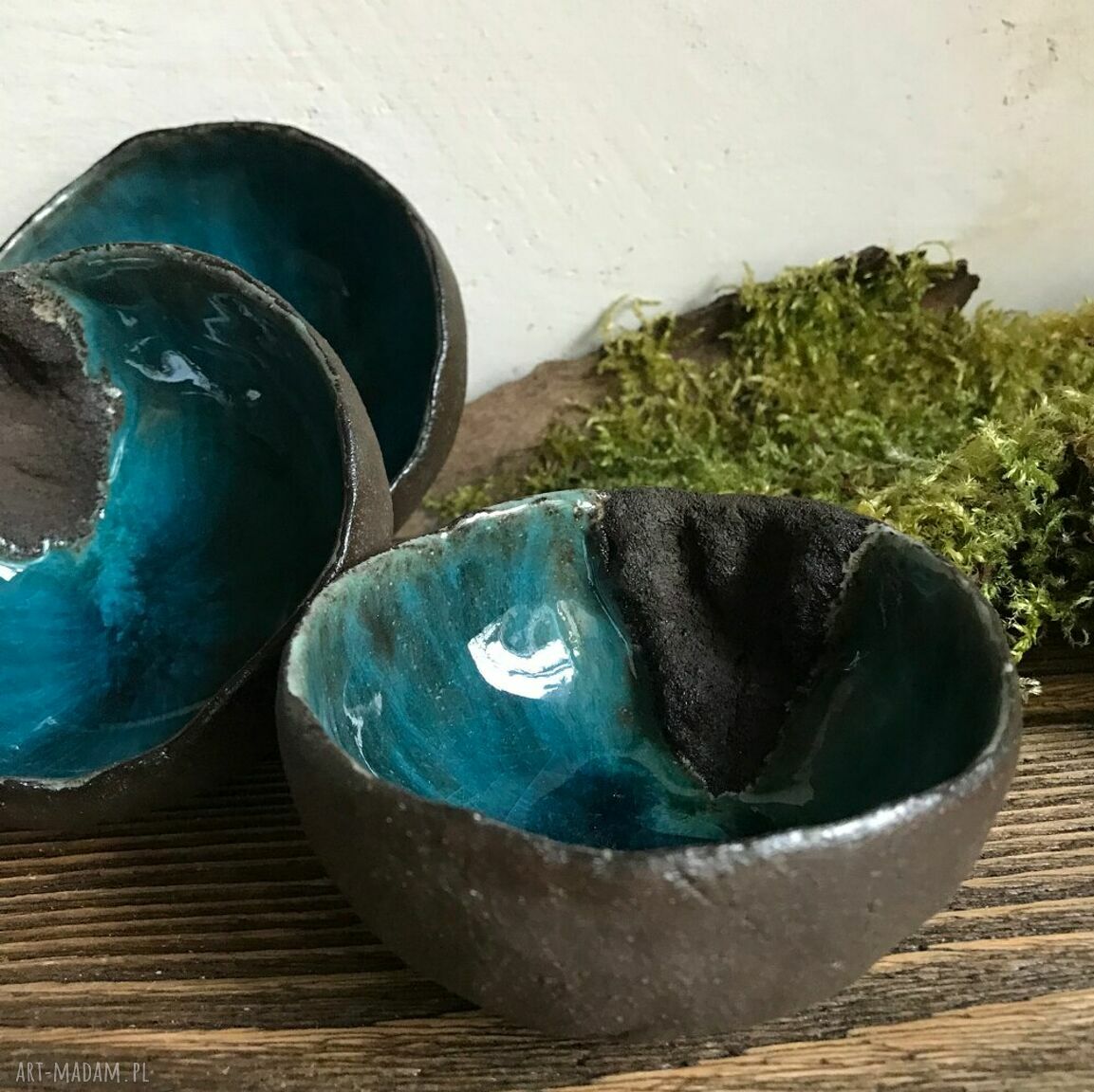 Zestaw trzech miseczek ceramicznych Laguna - morski klimat na co dzień i na prezent
