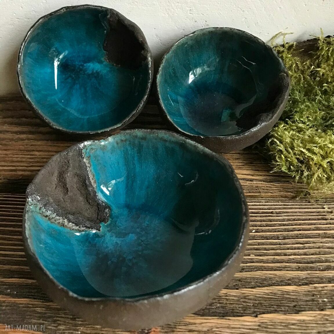 Zestaw trzech miseczek ceramicznych Laguna - morski klimat na co dzień i na prezent