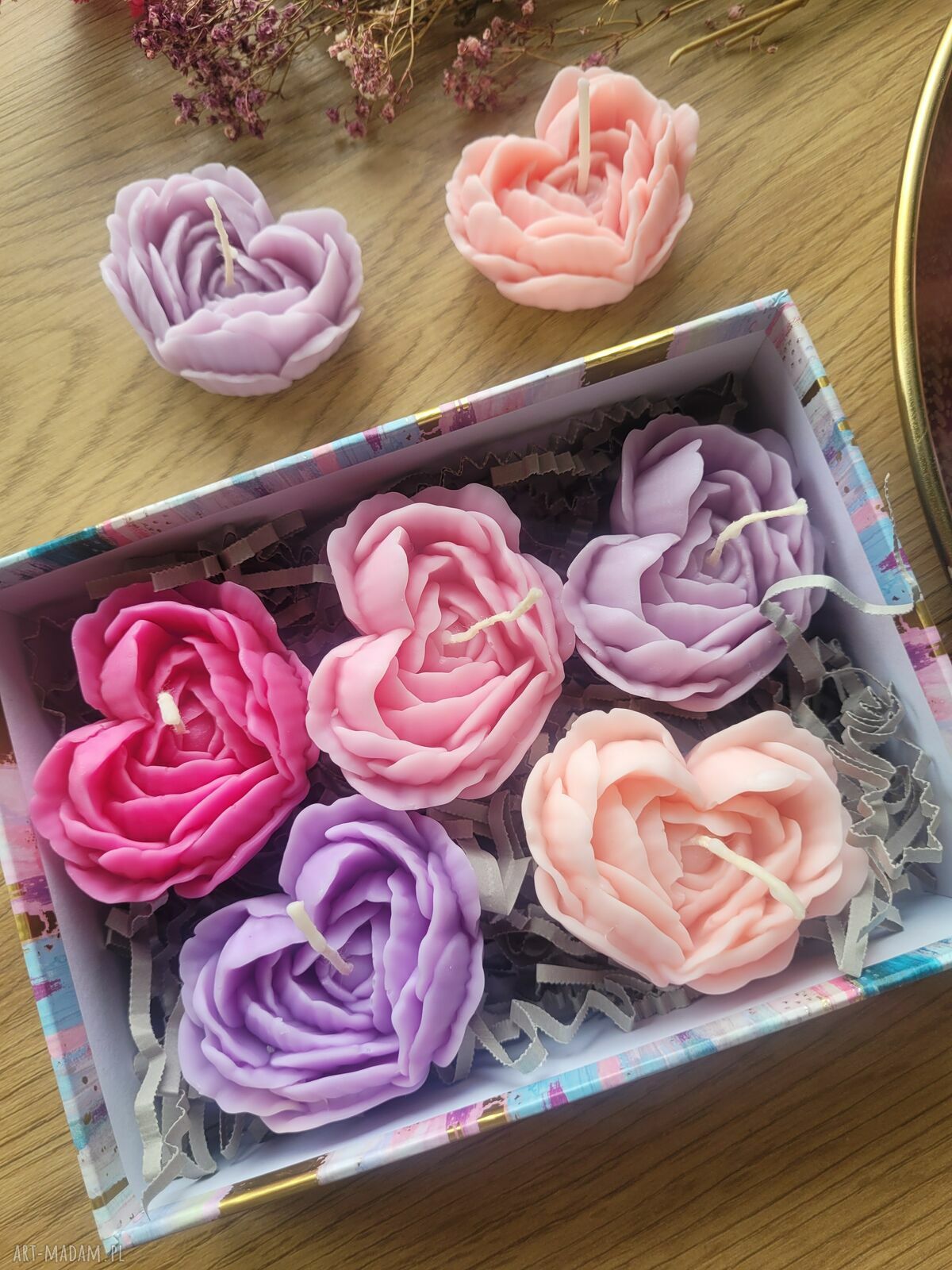 Zestaw upominkowy świec sojowych handmade na Dzień Matki