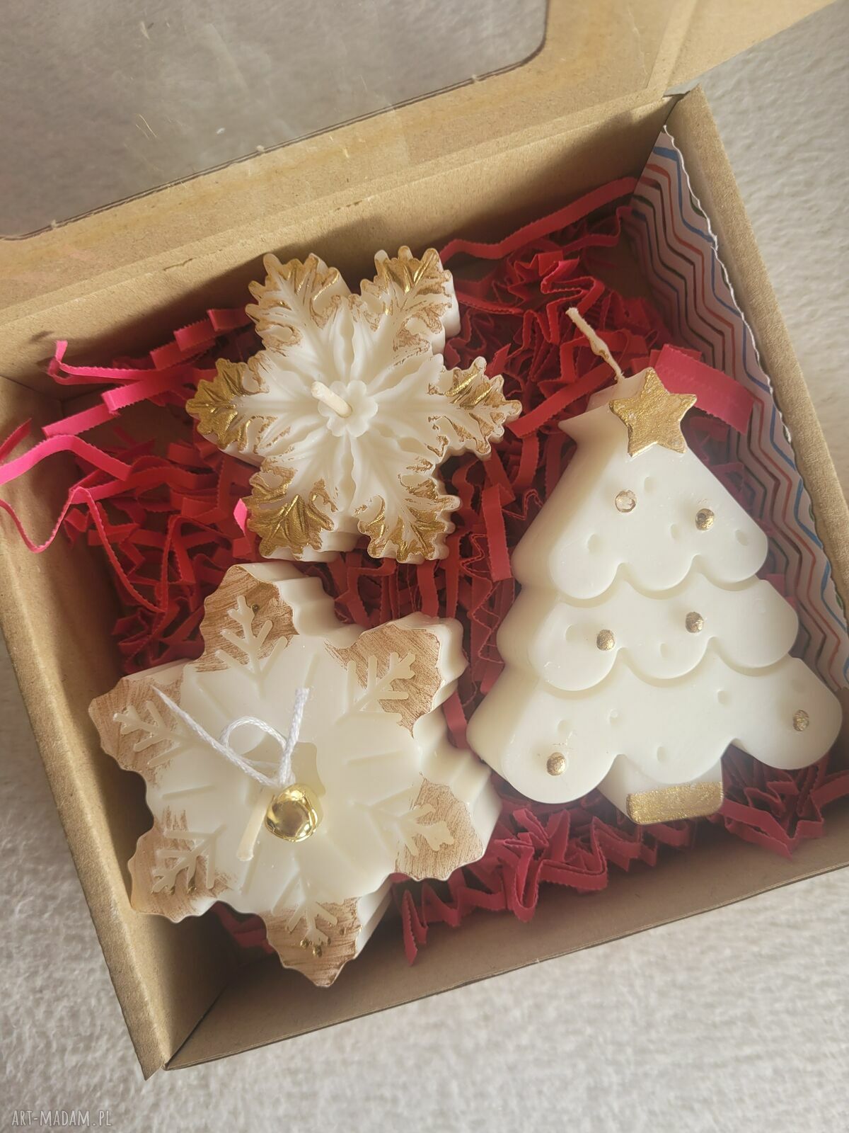 Zestaw upominkowy świec sojowych handmade na Boże Narodzenie
