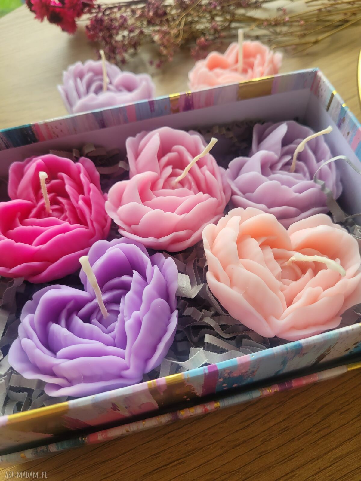 Zestaw upominkowy świec sojowych handmade na Dzień Matki