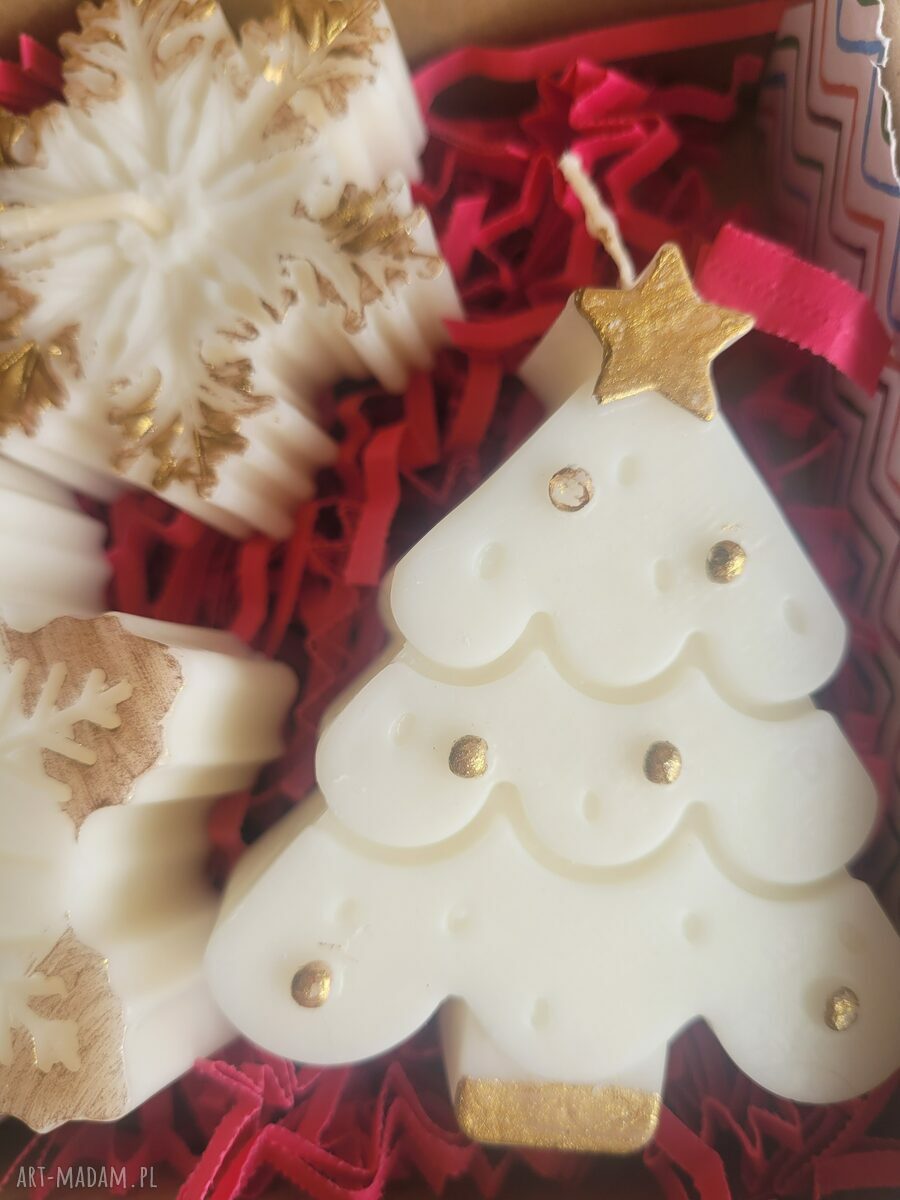 Zestaw upominkowy świec sojowych handmade na Boże Narodzenie