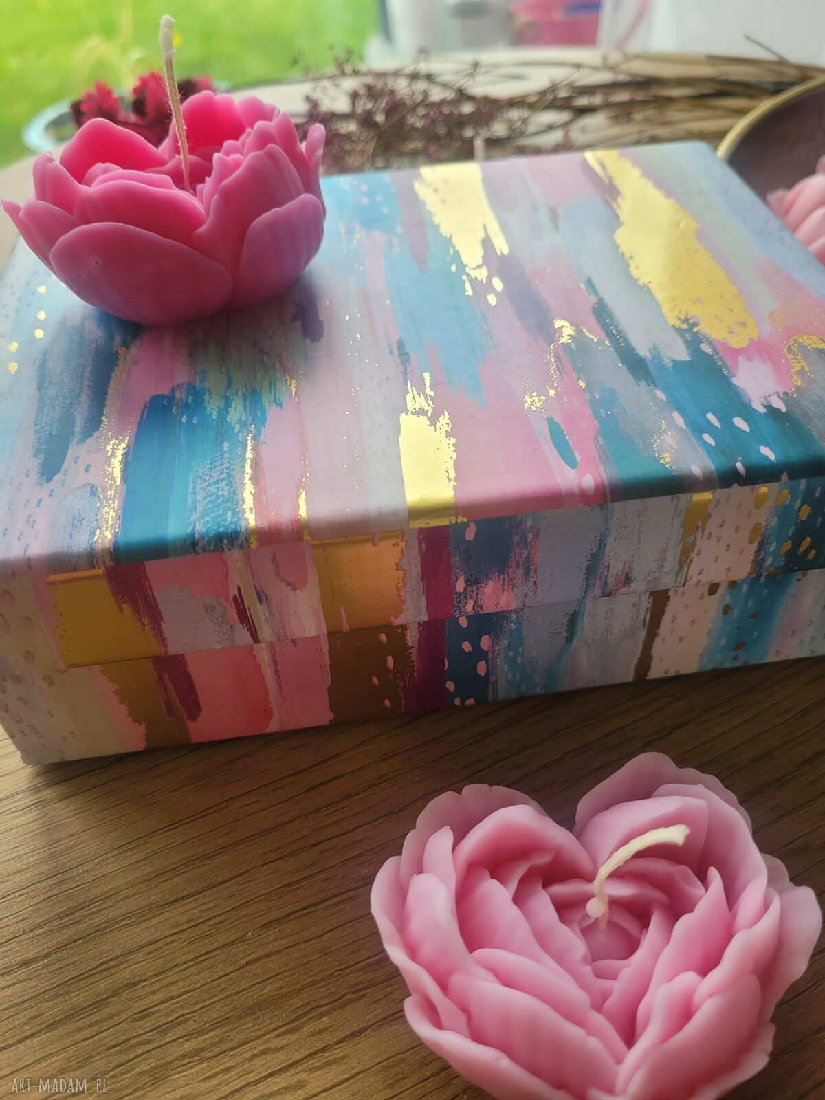 Zestaw upominkowy świec sojowych handmade na Dzień Matki