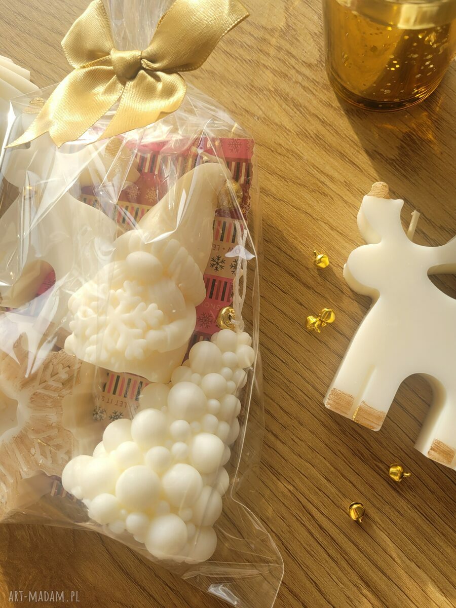 Zestaw świec sojowych handmade na Mikołajki i Boże Narodzenie