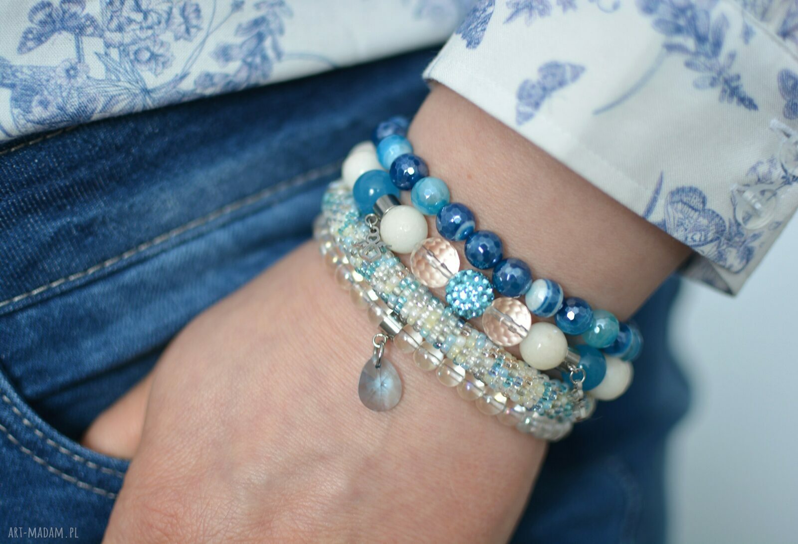 Zestaw bransoletek Blue Angel - handmade 4 sztuki