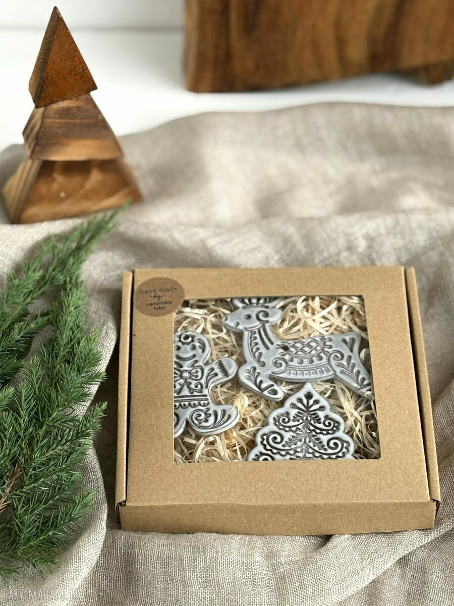 Zestaw 3 zawieszek ceramicznych w stylu boho