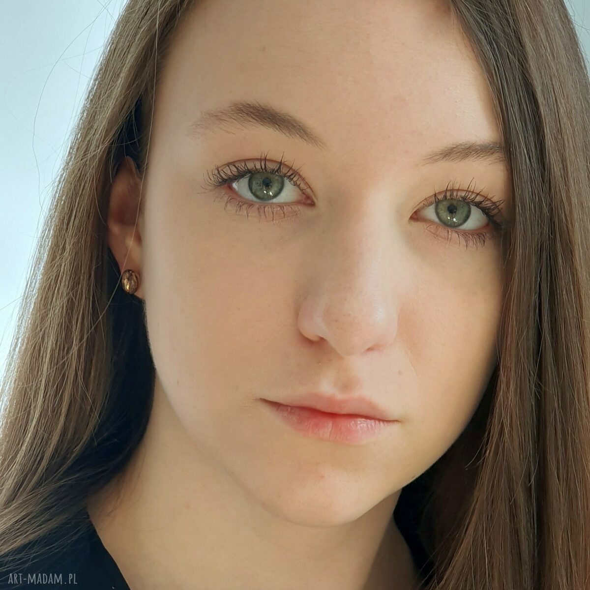 Ziarenka Kawy - kolczyki srebrne z brązową oksydą