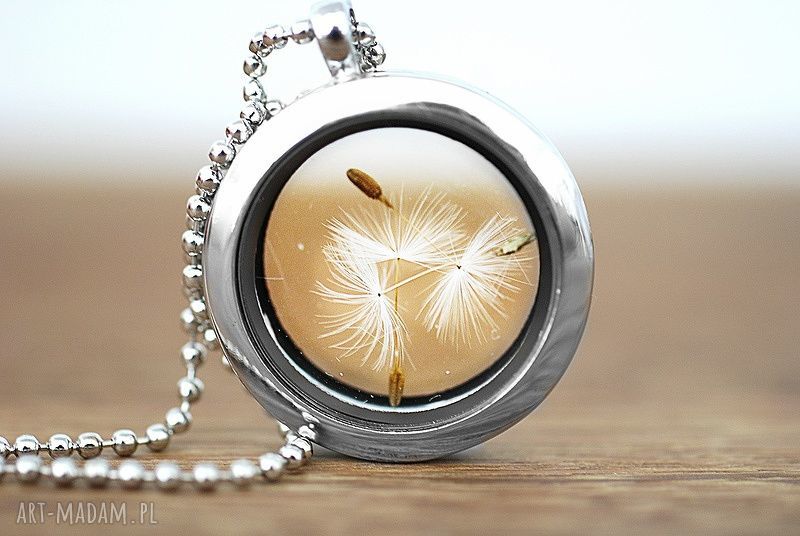 ♥ dmuchawiec naszyjnik medalion ziarna szkło spokój