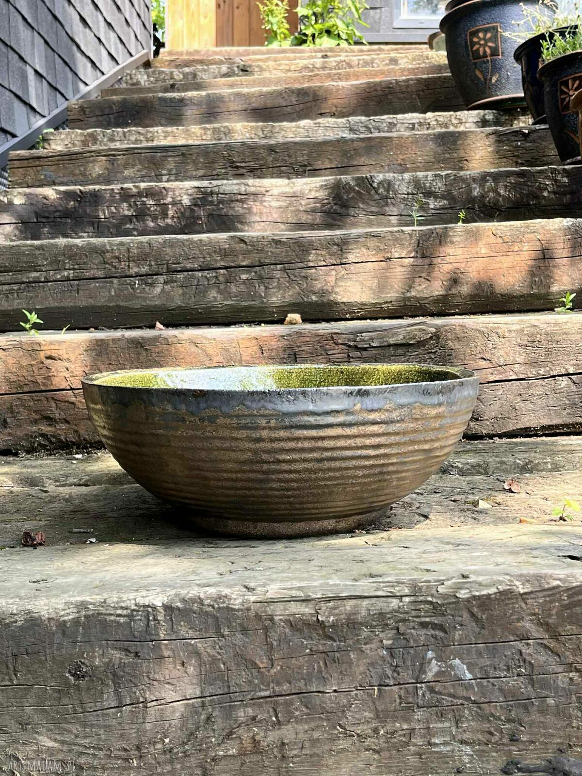 Zielona malachitowa umywalka ceramiczna 31 cm - nablatowa okrągła