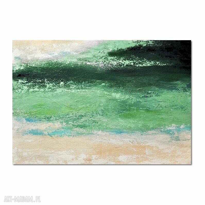 Zielona polana - nowoczesny obraz abstrakcyjny do salonu 100x70 cm