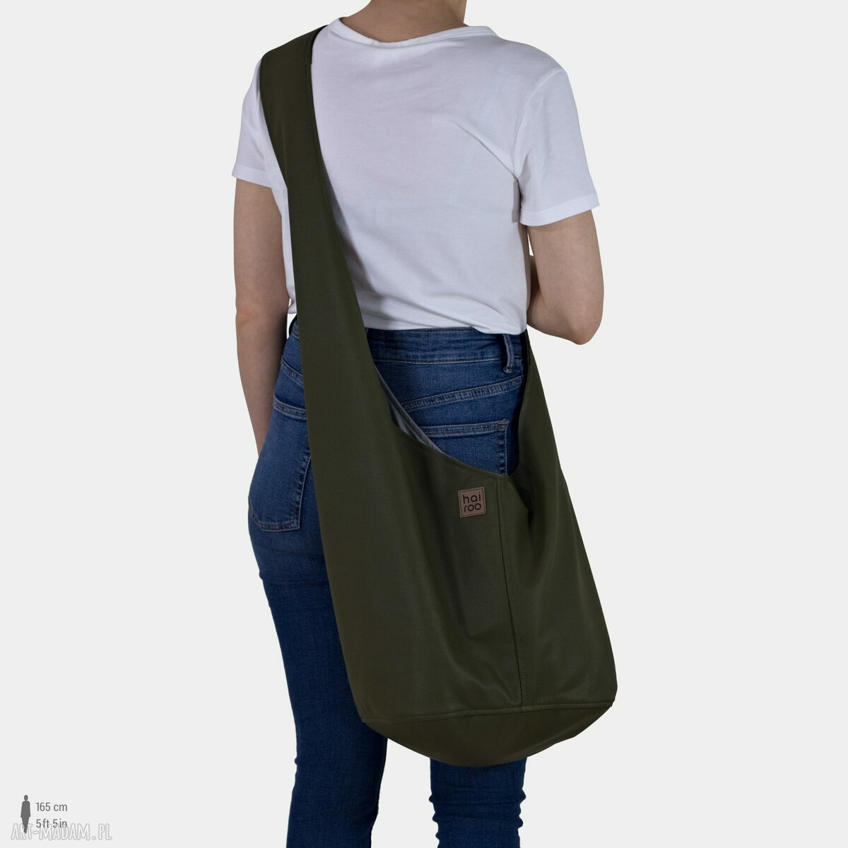 Zielona torba hobo w stylu boho - Long Boogi Bag na ramię