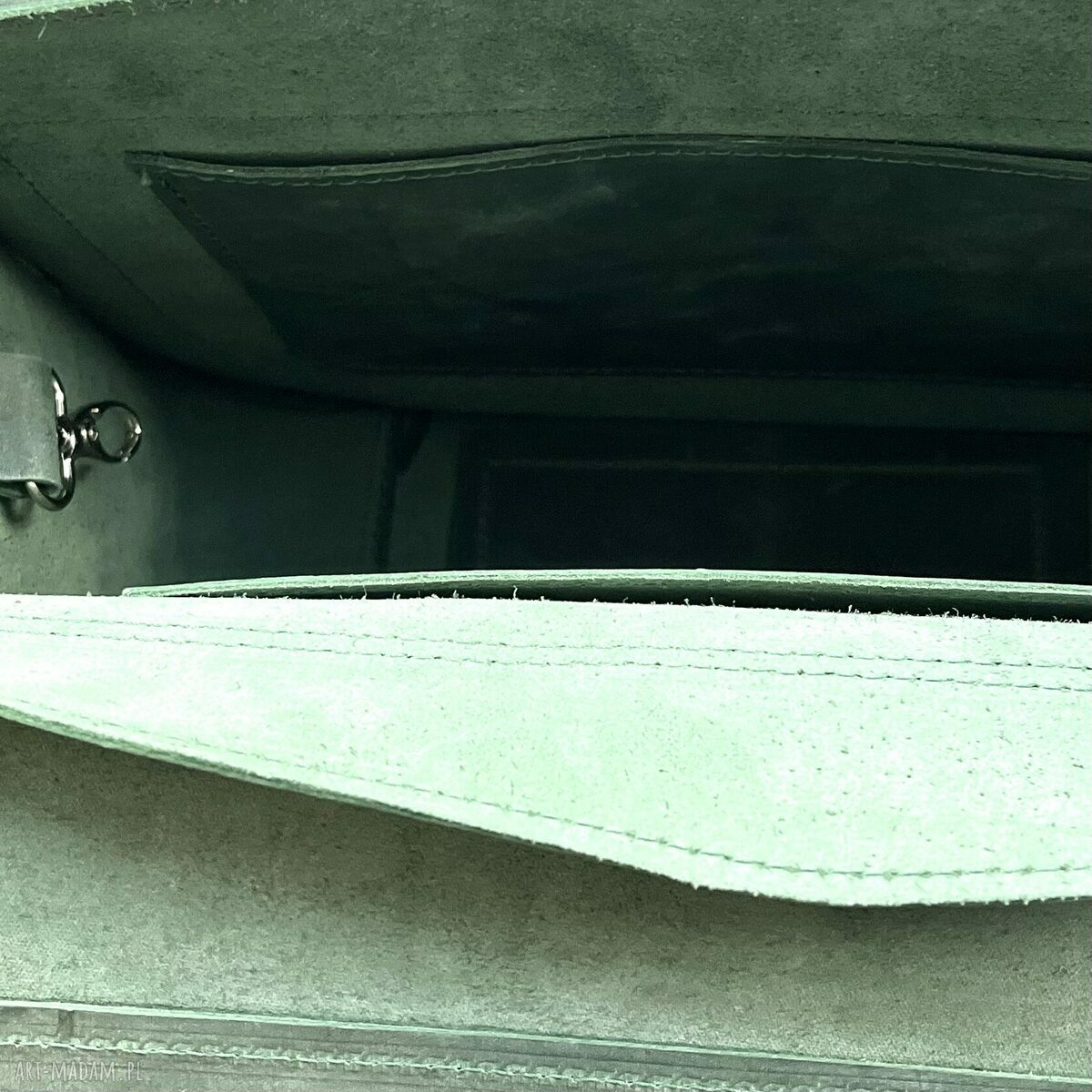 na ramię: Zielona torba na ramię ze skóry „Crazy Horse”. HandMade