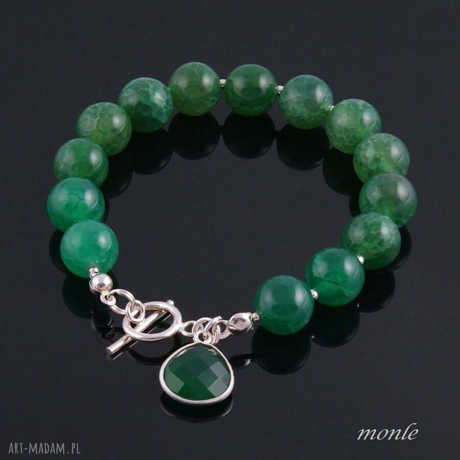 bransoletki: Zielono mi, bransoletka z agatów Handmade