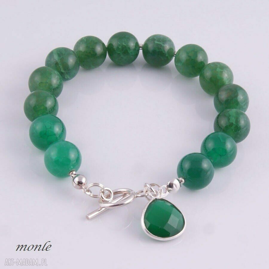 bransoletki: Zielono mi, bransoletka z agatów Handmade