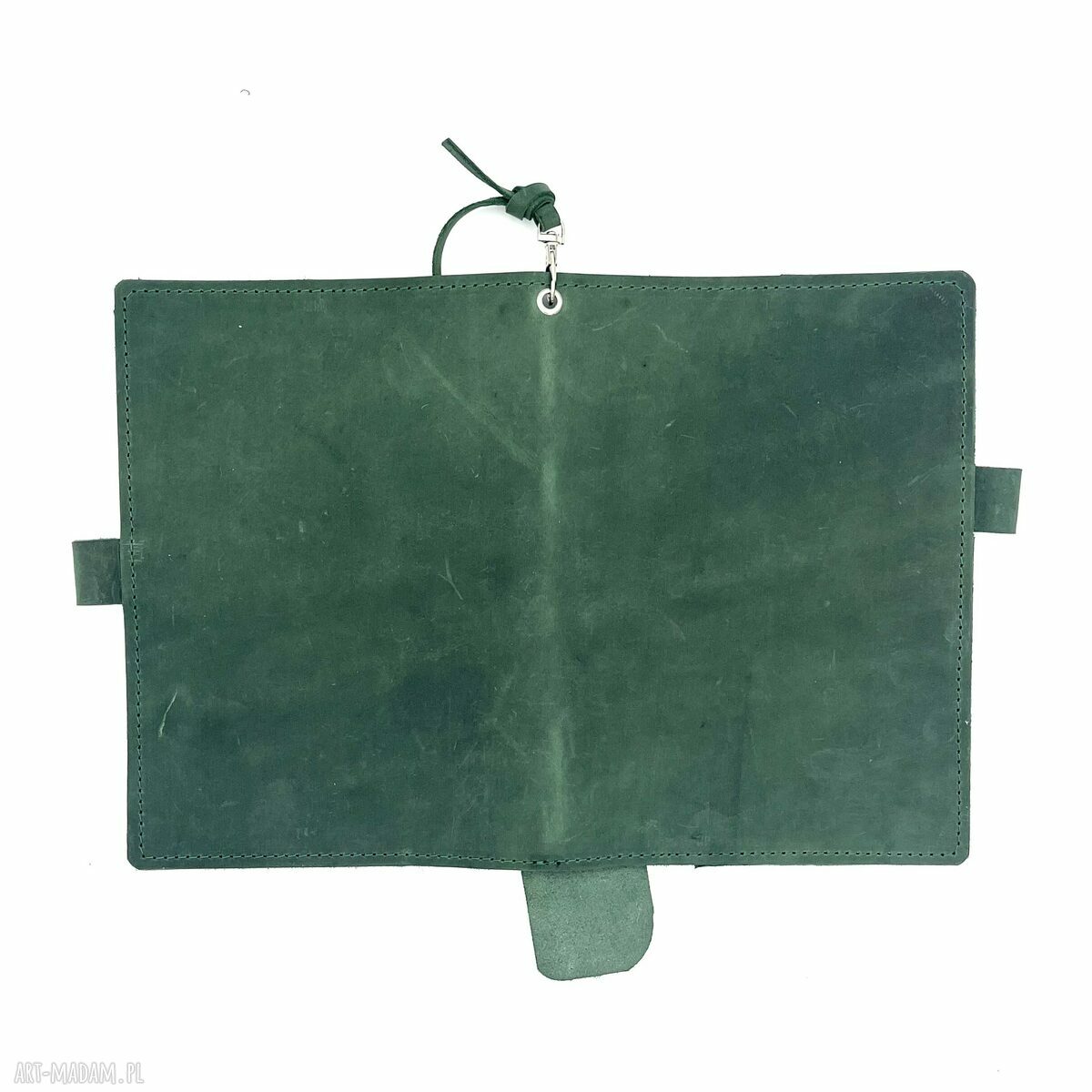 etui: Zielony notes skórzany formatu A5 Ręcznie robione