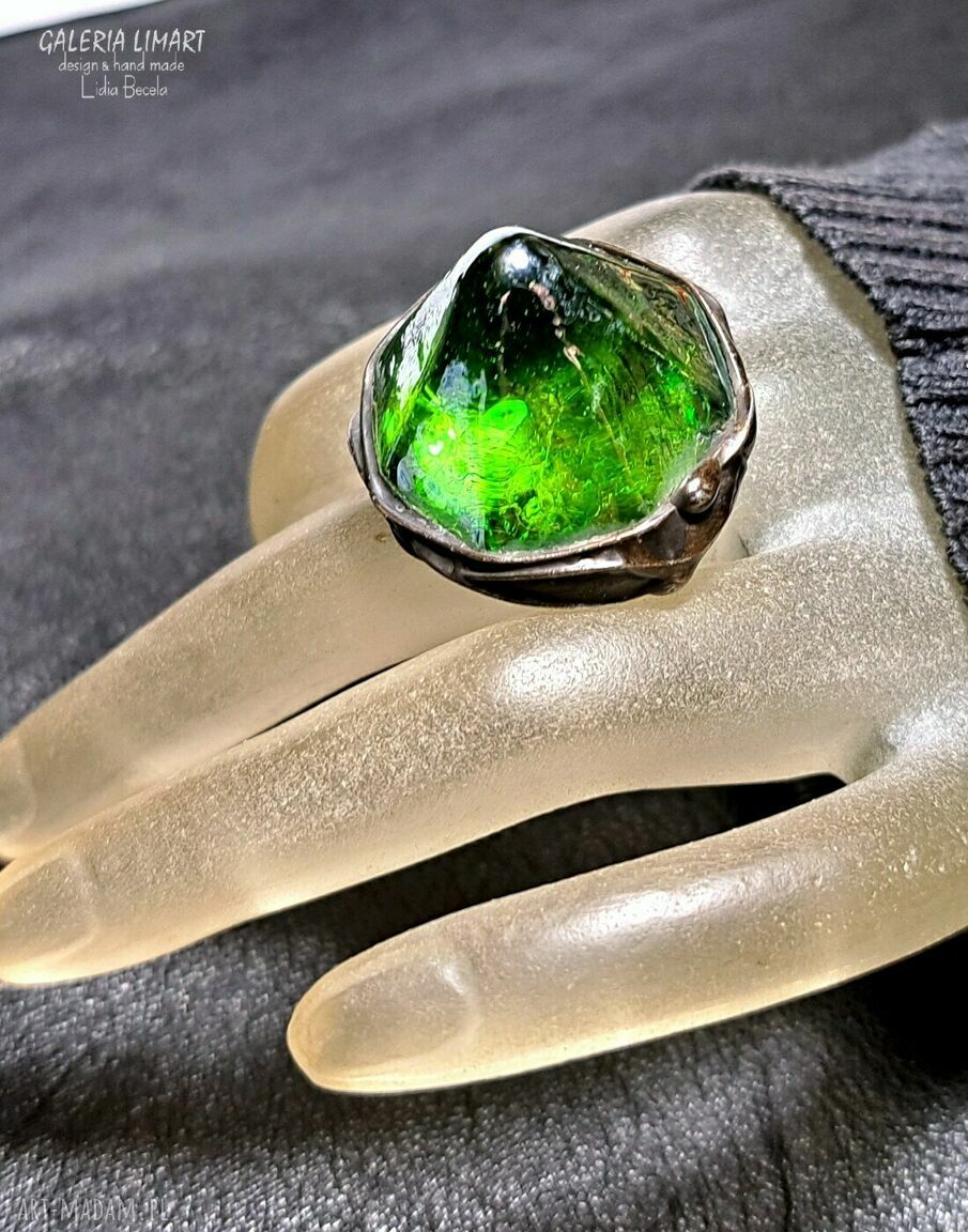 Zielony Pierścień Magiczny - Tiffany ze szkła witrażowego fusing