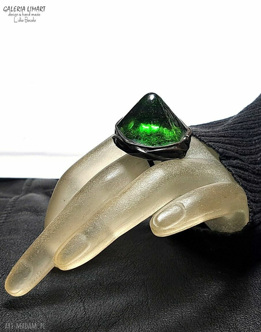 Zielony Pierścień Magiczny - Tiffany ze szkła witrażowego fusing