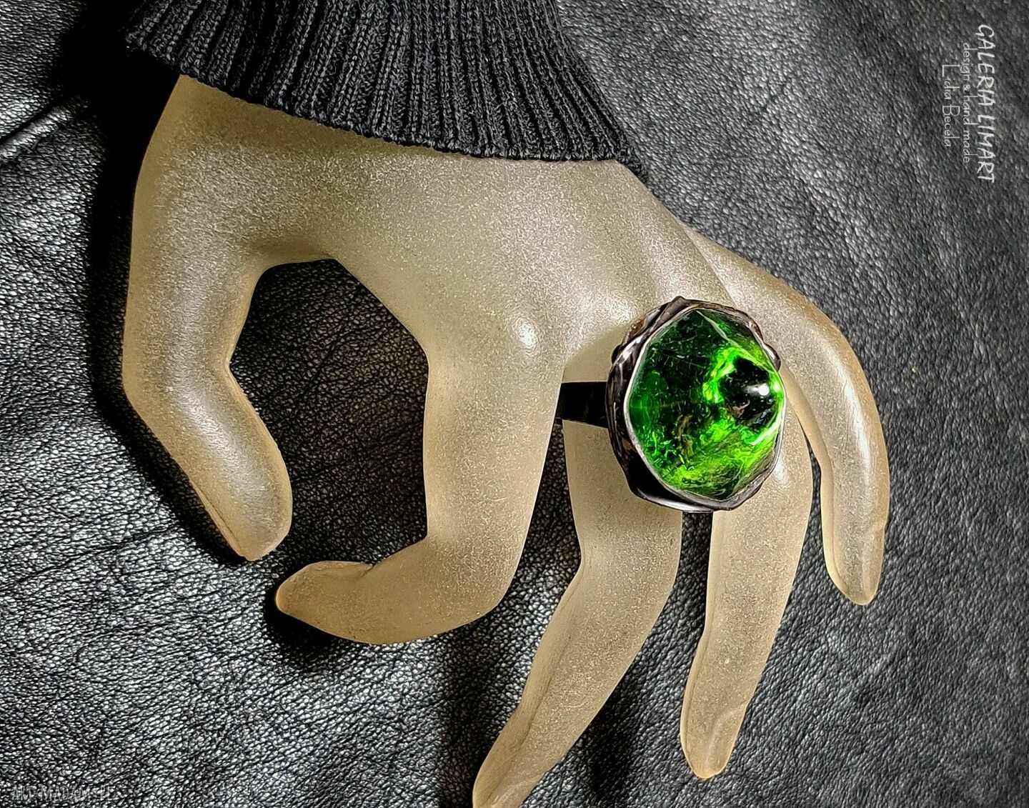 Zielony Pierścień Magiczny - Tiffany ze szkła witrażowego fusing