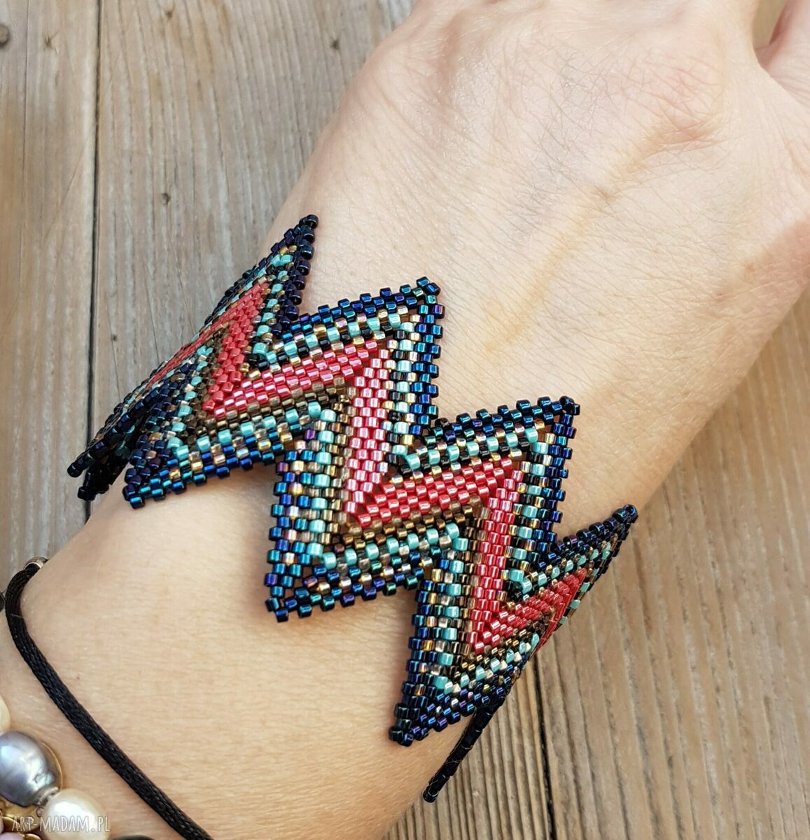 Bransoletka Zig Zag Czerwona 2779 -27