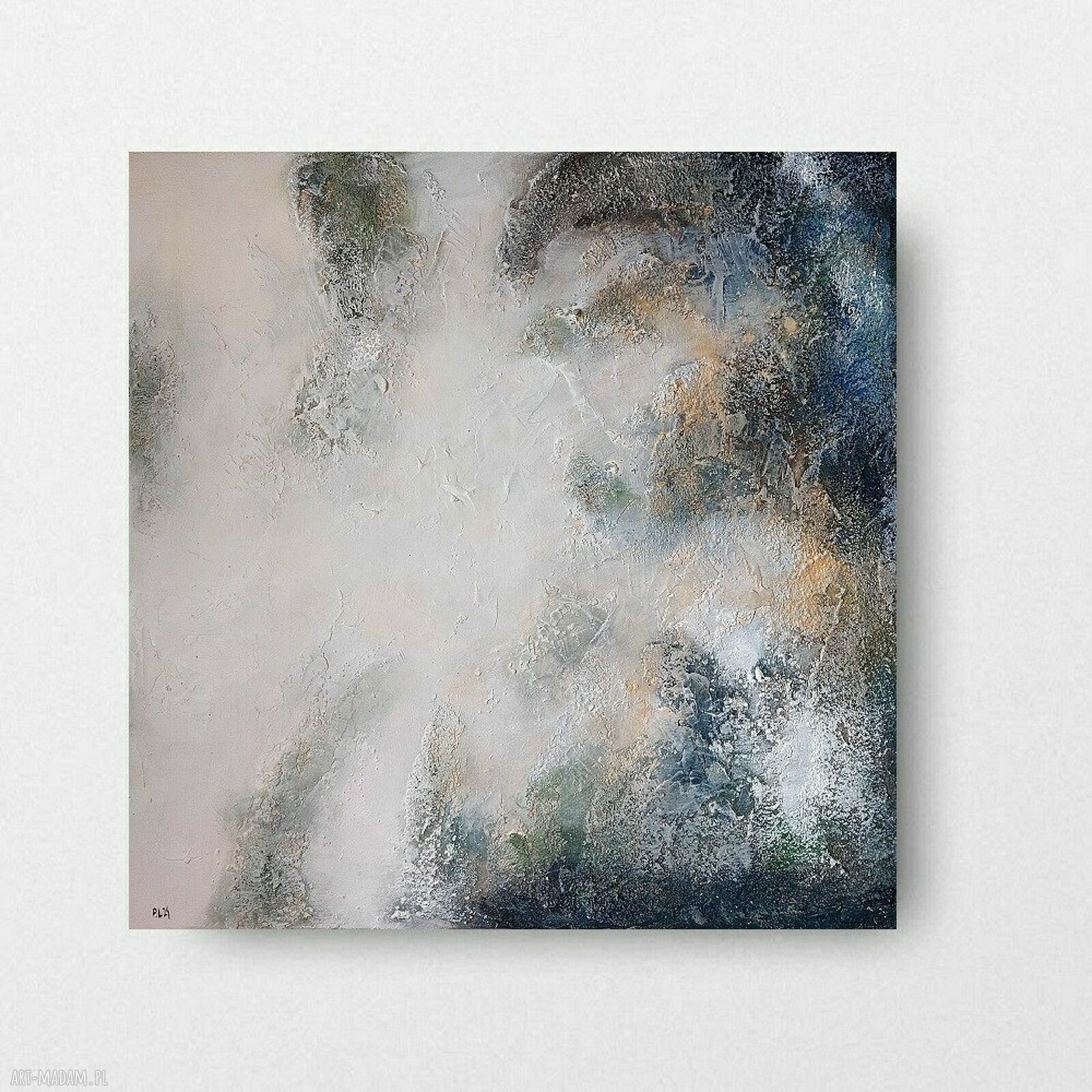 Zima - ręcznie malowany obraz akrylowy 60x60 cm
