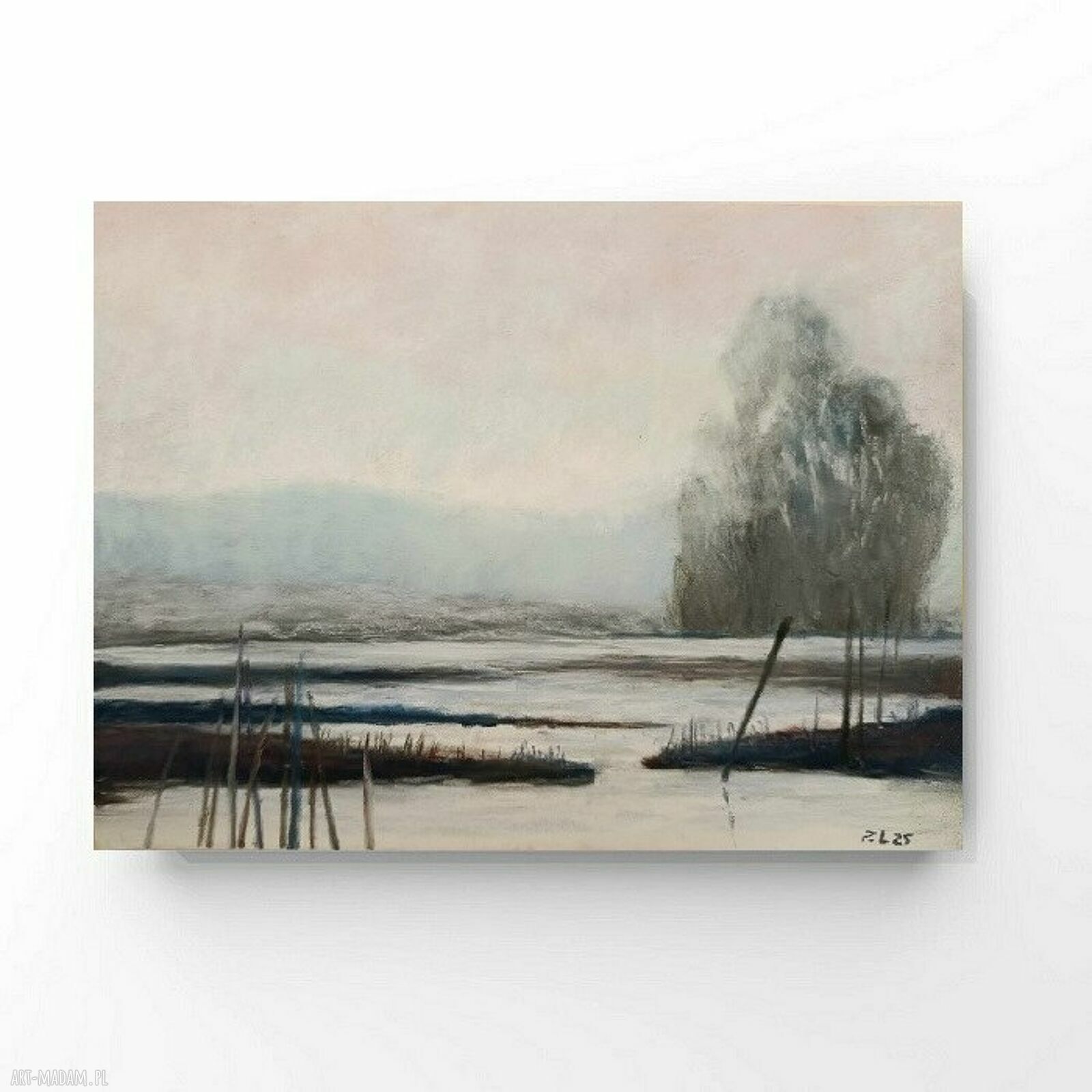 Zimowy pejzaż w pastelach suchych - format 18x24 cm