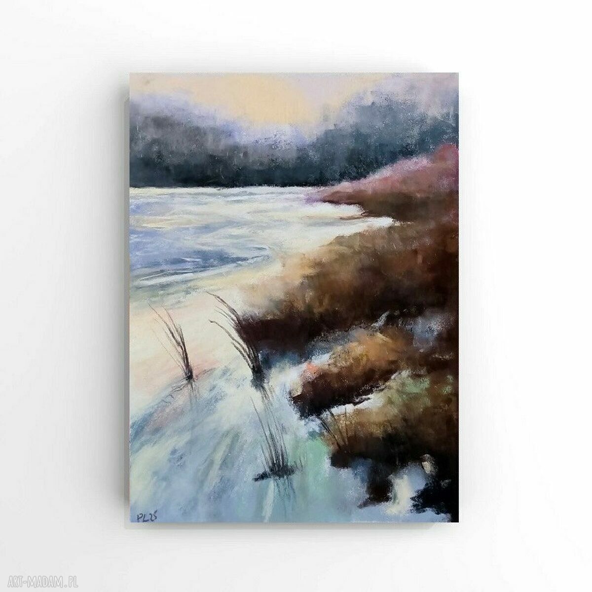 Zimowy pejzaż w pastelach suchych 24/18 cm