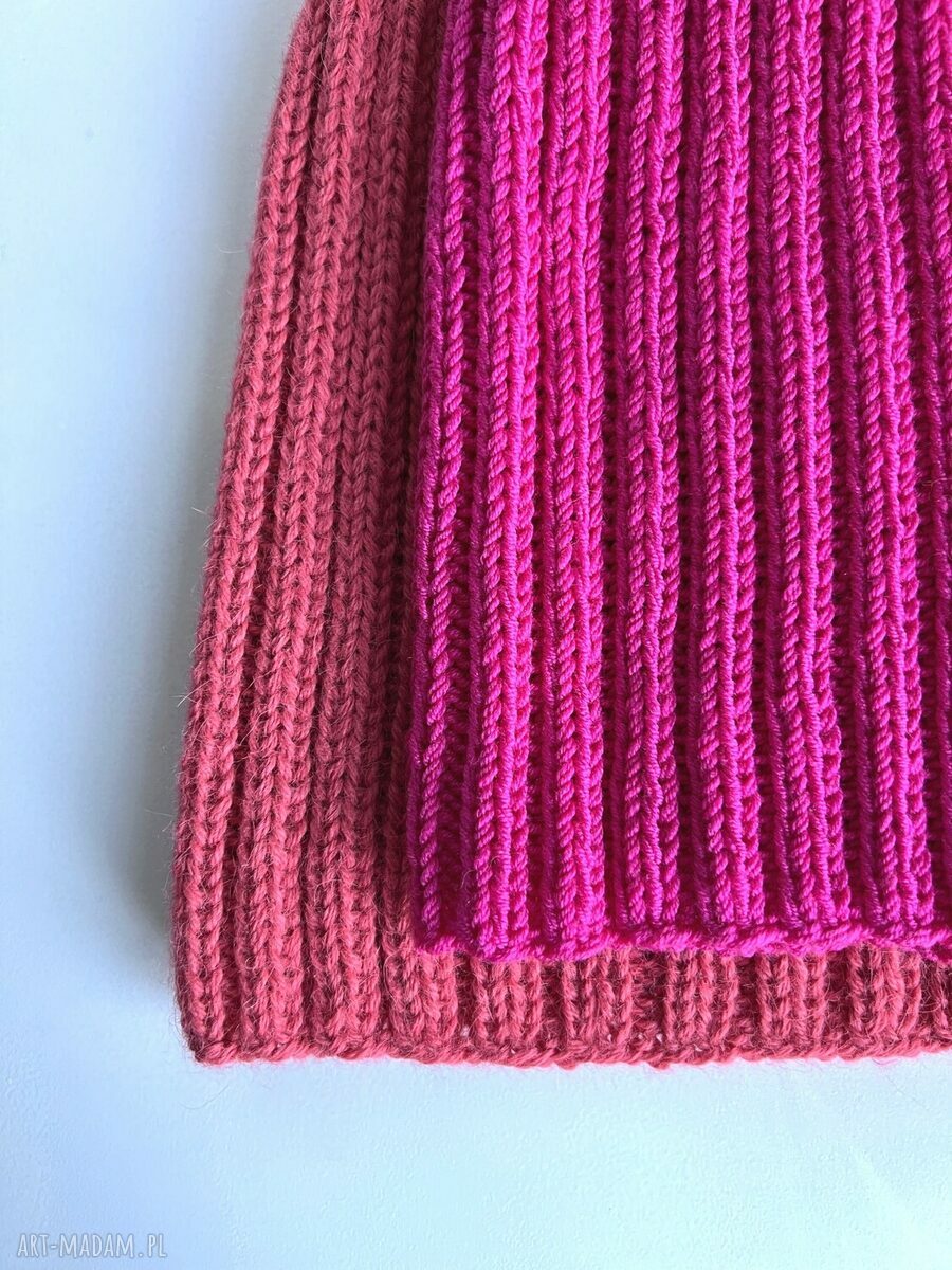 Czapka zimowa damska HELLI 100% Baby Merino w kolorze fuksji