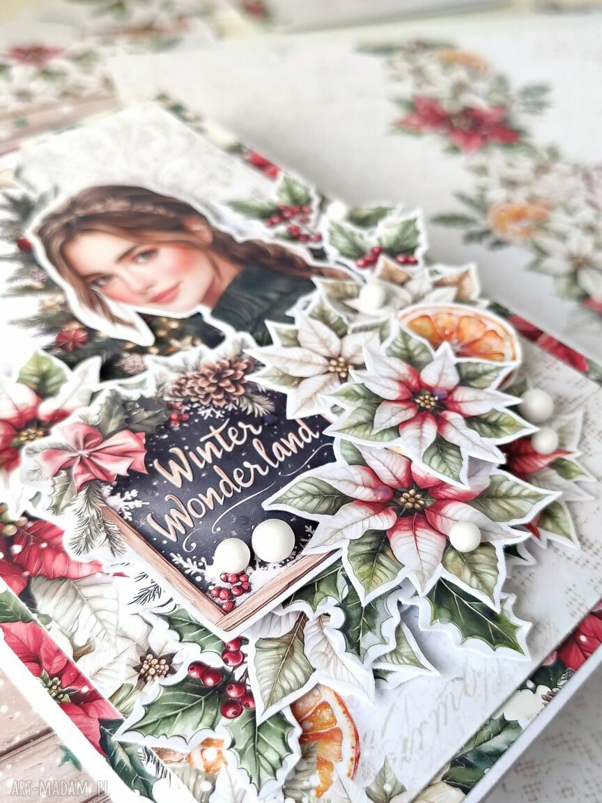pomysły na święta prezenty: Zimowa kartka w pudełku Handmade